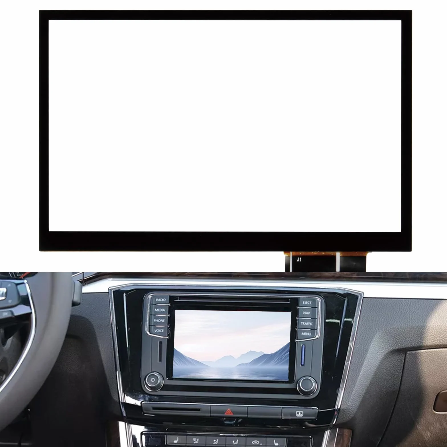 Touch Screen per VW Golf 6R Polo Tiguan CC MIB STD2 200 682 682G Autoradio Digitazer TDO-WVGA0633F00039 TDO-WVGA0633F00036 40 Pin 6.5" Touchscreen Pannello Vetro (Nero, non LCD Display)