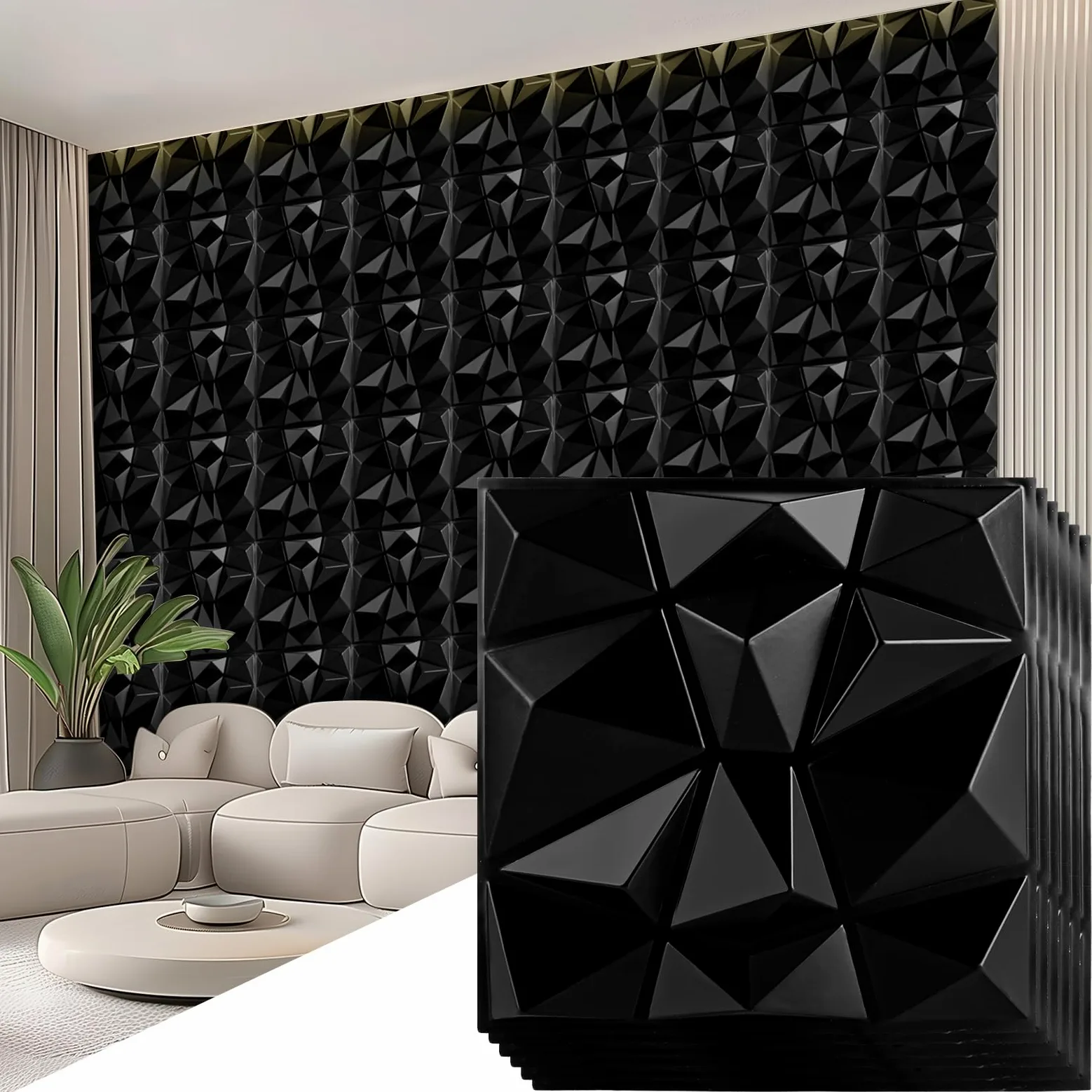 DAJAVE 30 pannelli da parete 3D da 50 x 50 cm
