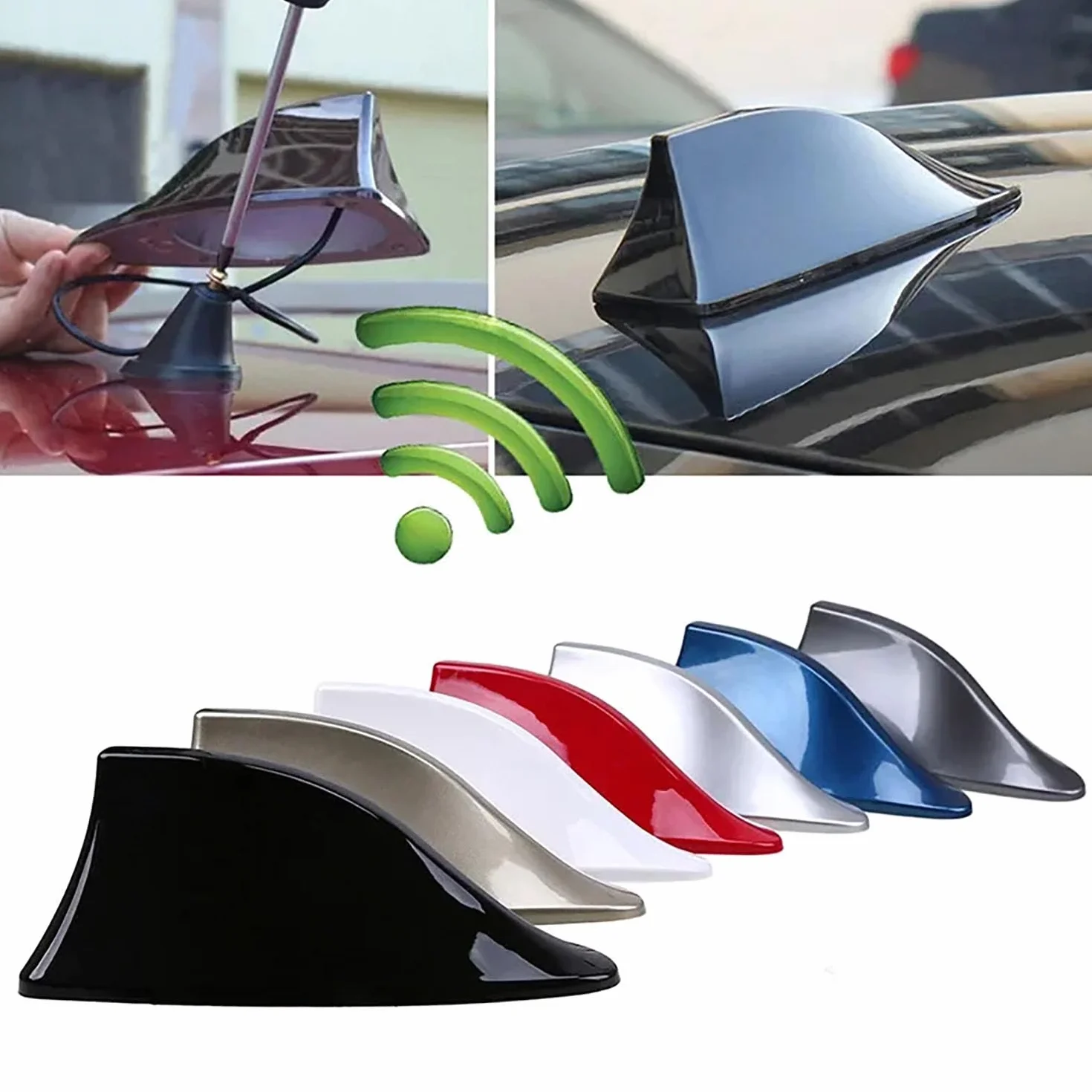 Auto Antenna Pinna Squalo per Fiat Grande Punto 2006-2021 2022 2023 2024 2025 Adattatore Antenna Segnale Radio Ricezione Accessori,Silverstyle