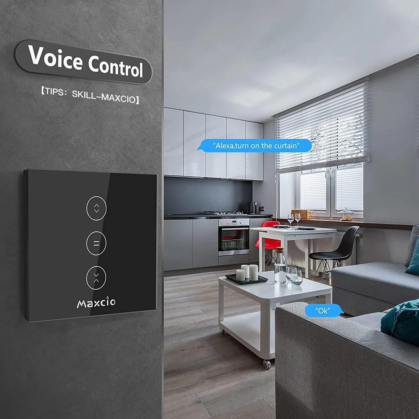 Interruttore Tapparelle WiFi, Maxcio Smart Switch per Tapparelle Elettriche, Compatibile con Alexa e Google Home, APP Controllo, interruttore WiFi per Persiane Avvolgibili e Tende