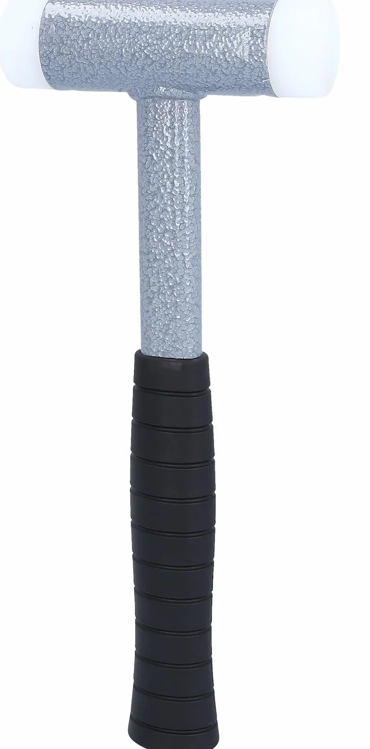 KS Tools Mazzuola Antirimbalzo 590 G 295 mm con Manico Tubolare in Acciaio e Teste Intercambiabili