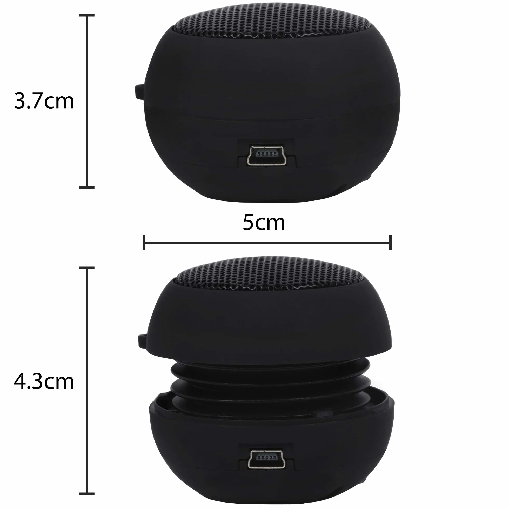 TRIXES Mini altoparlante da viaggio per iPod, iPhone, iTouch, iPad, MP3, Nero