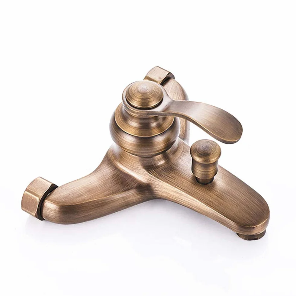 HomeLava Rubinetto per Vasca da Bagno con Doccetta, Antico Rubinetto per Vasca in Ottone Inclusa Doccetta, con Supporto da Parete e Tubo Doccia da 150 cm