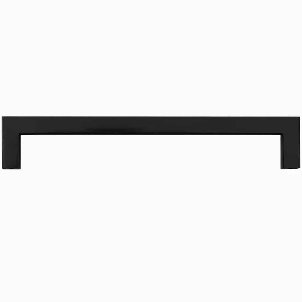 Set di 5 maniglie per mobili, colore nero, 192 mm, in acciaio inox, design a tubo quadrato, per armadi, cassetti, porte, cassettiere, credenze, cucina, bagno, per ristrutturazione fai da te