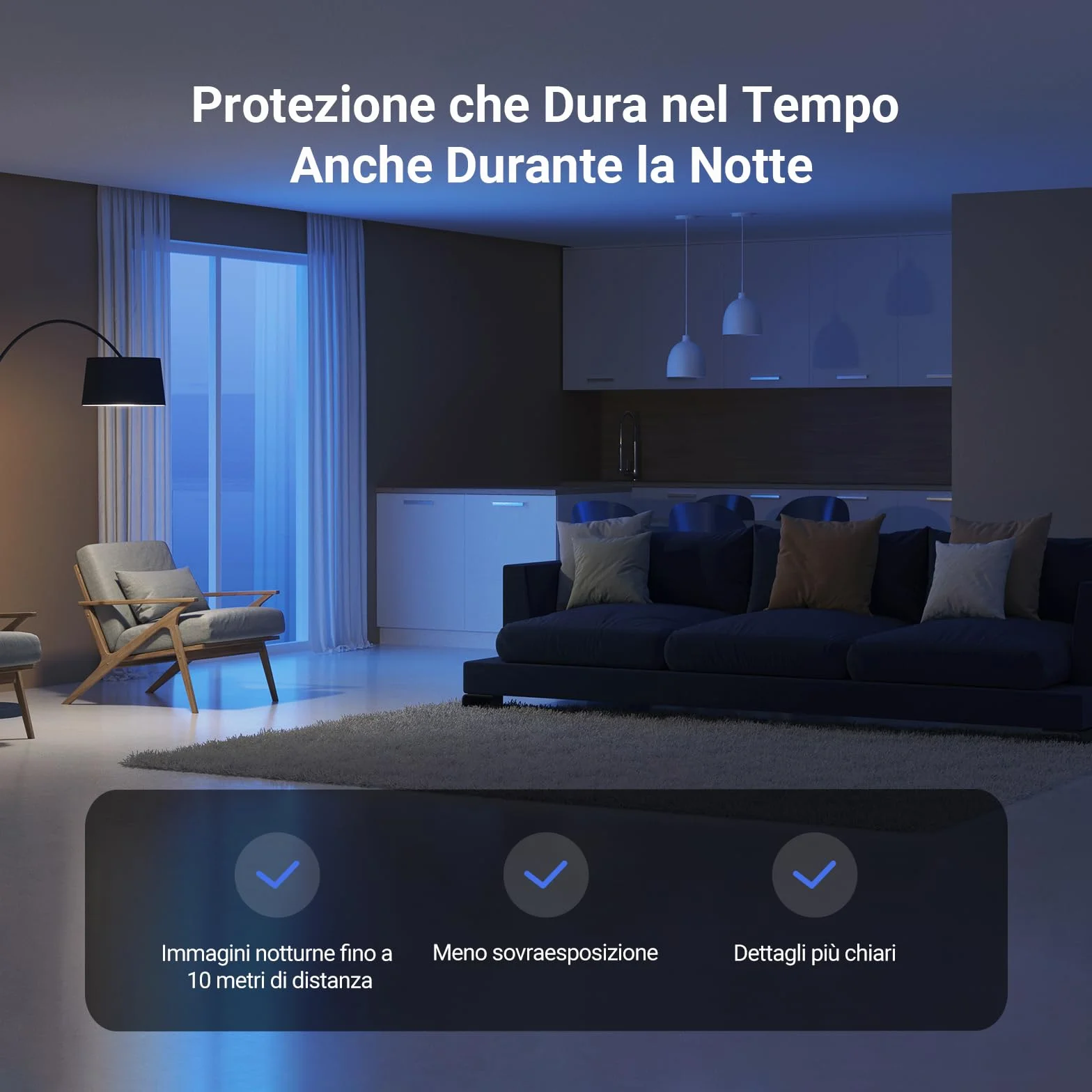 EZVIZ Telecamera Wi-Fi Interno 2K, Videocamera Sorveglianza 3MP per animali e bambini, Motorizzata a 360°, Audio a due vie, Funziona Alexa, Avvisi movimento, Visione notturna, Modello CP1