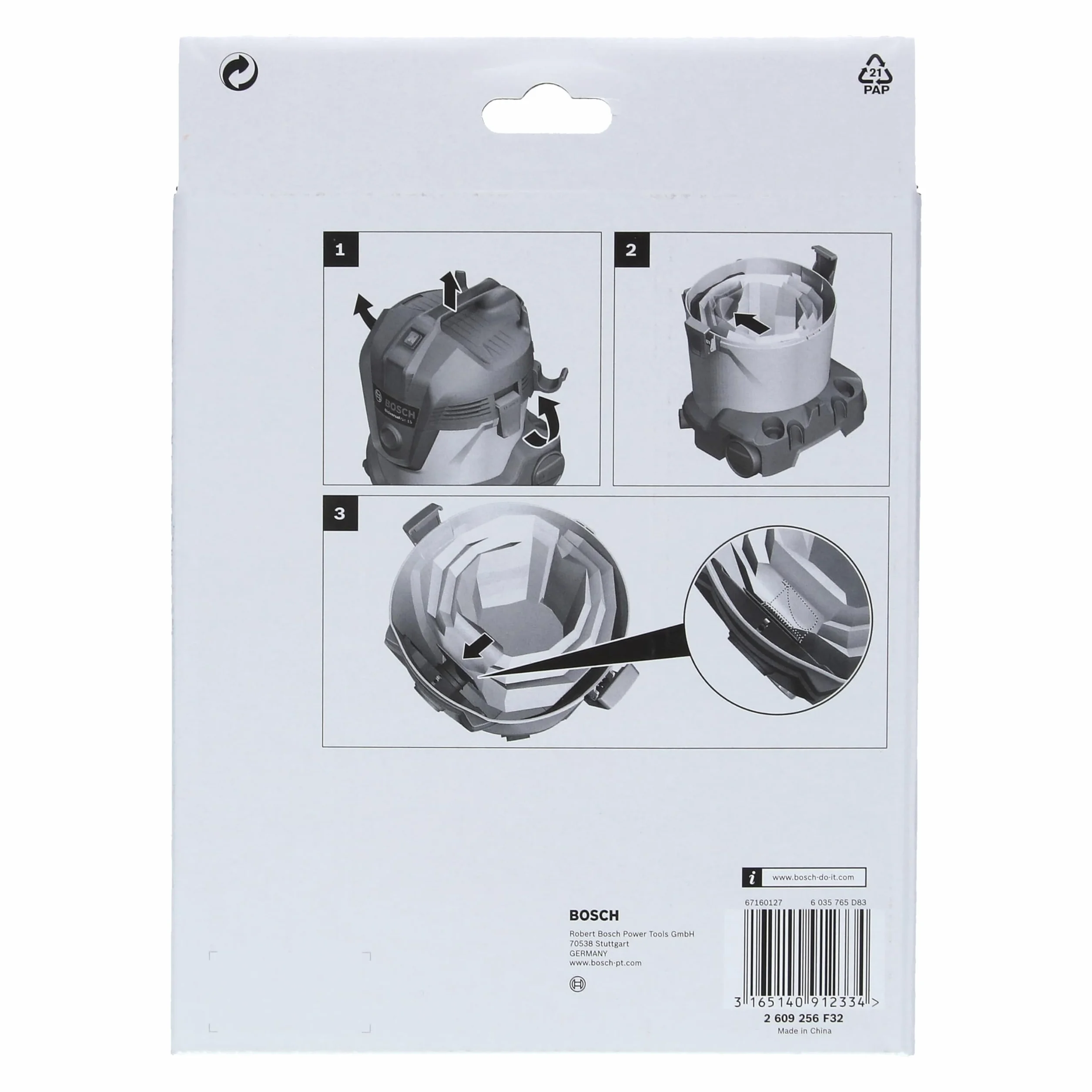 Bosch Accessories 5 sacchetti filtro di carta per aspirapolvere UniversalVac 15