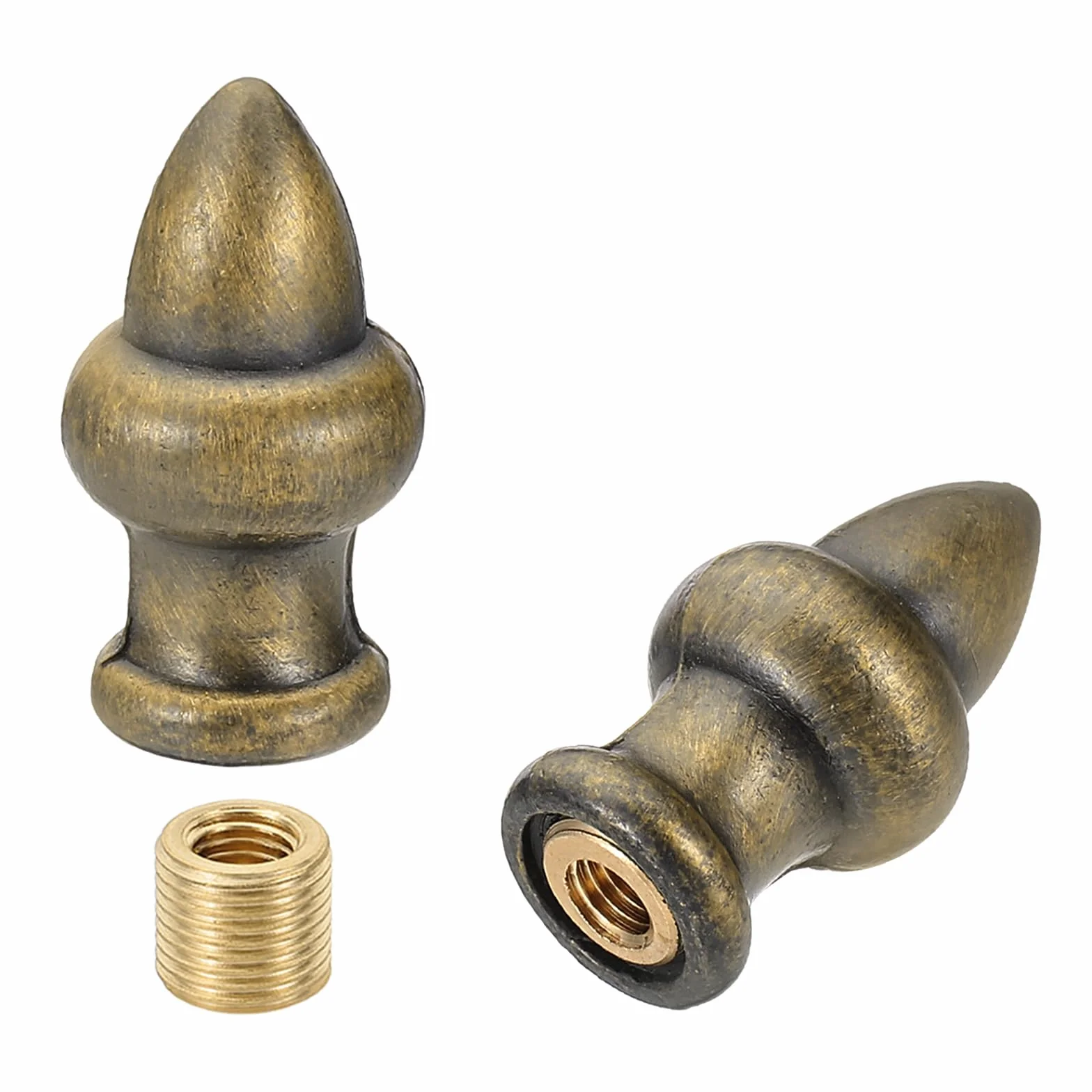 PATIKIL Pomelli Cappucci per Lampade 36 x 20mm Ottone Bronzo 2 Set Solidi a Vite