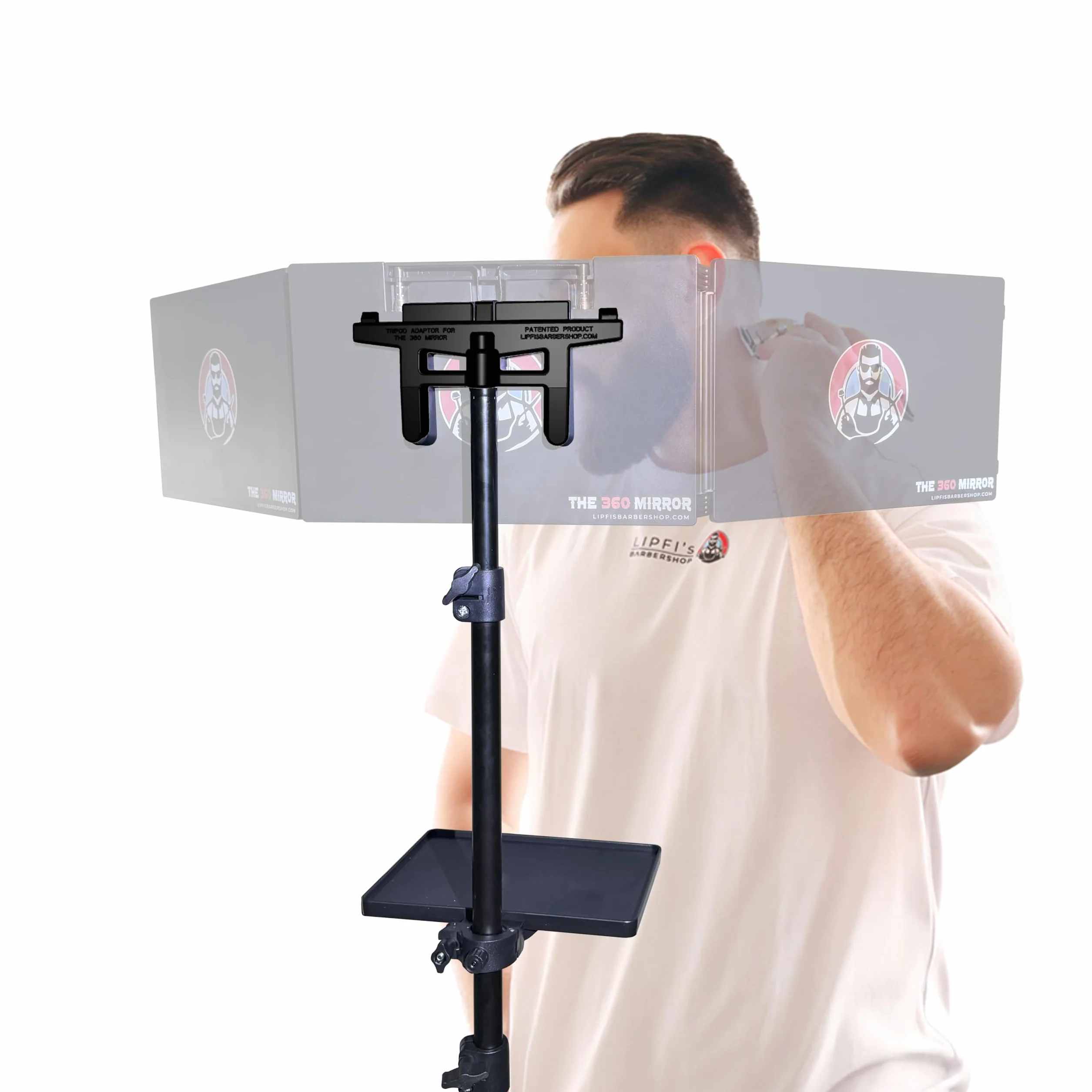 Supporto Adattatore per Treppiede – Compatibile con Specchio da Viaggio Portatile Standard a 3 Vie e 360° per un Uso Ergonomico, Preciso e Stabile – Accessorio per Taglio di Capelli e Trucco