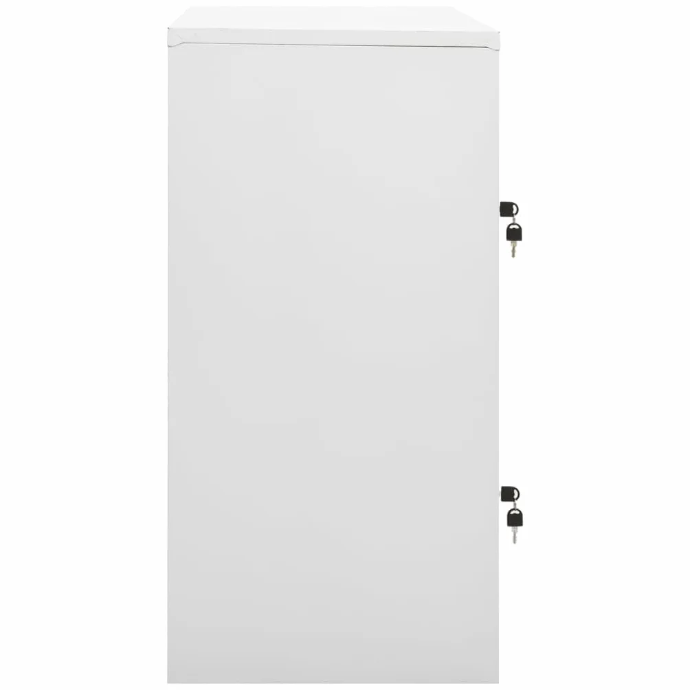 Armadietti 2 pezzi, grigio chiaro, in acciaio, 90 x 45 x 92,5 cm, con serratura, 4 scomparti, per ufficio, garage, cantina, ripostiglio, spazio e ordine