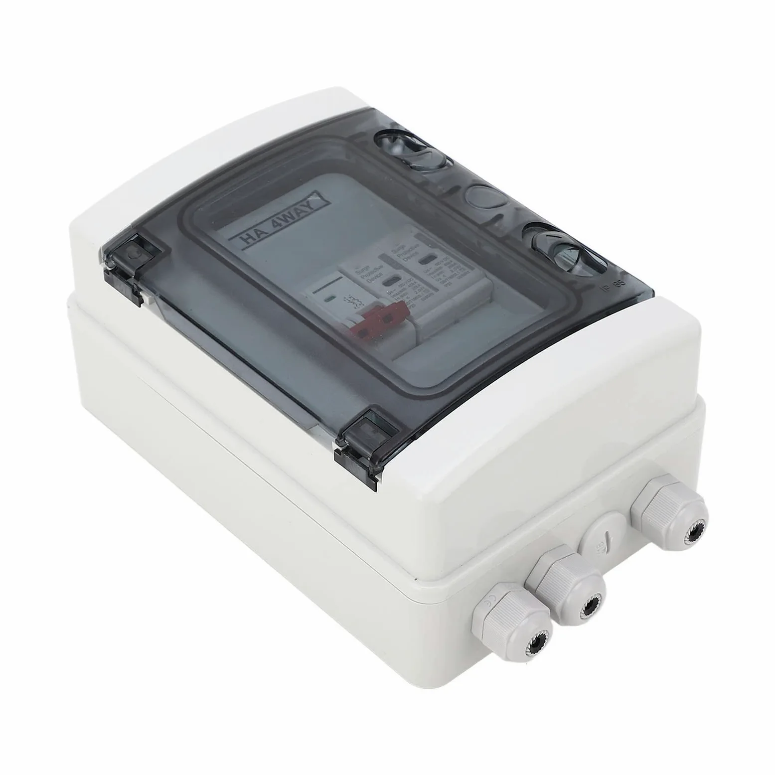 Pissente Interruttore Automatico Scatola di Distribuzione Impermeabile per PC con Sezionatore CC 500 V IP65 Coperchio Trasparente a 4 Vie per Inverter a Pannello Solare Esterno Sistemi Fotovoltaici