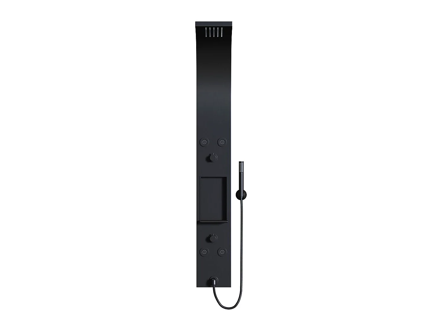 Vente-unique - Colonna doccia Roana - L 20cm x P 48cm x H 140cm - acciaio inossidabile - nero