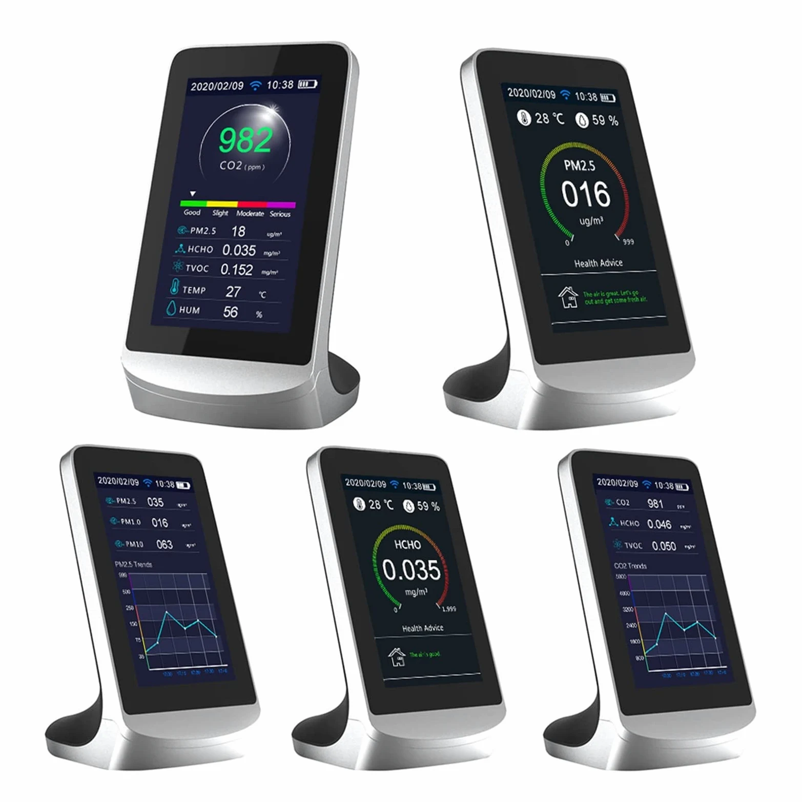 Monitor gas, rilevatore perdite gas, Rilevatore di anidride carbonica Rilevatore di qualità CO2 Rilevatore di qualità d-ell'aria Tuya Smart WiFi Collegamento Versione inglese per casa, camper, fognatu