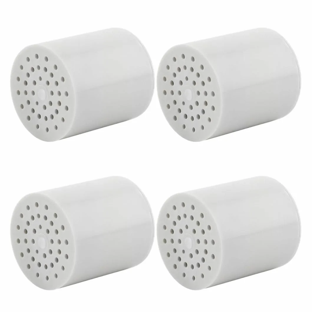 Cartuccia di ricambio per filtro doccia a 15 fasi, 4 pezzi, compatibile con addolcitore d'acqua, migliora la qualità dell'acqua per pelle e capelli più sani, facile da installare, filtro per soffione