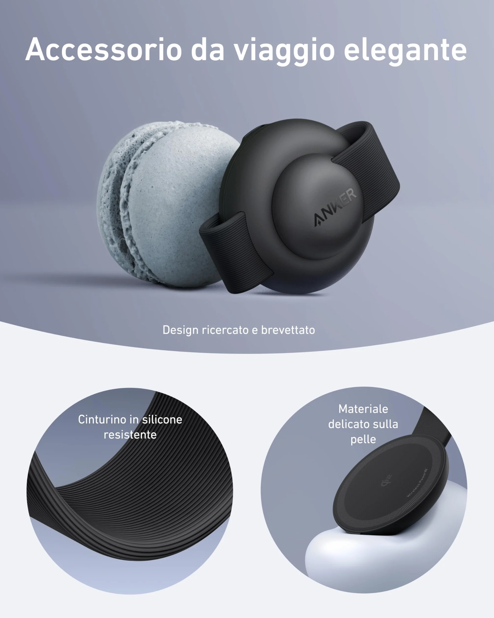 Anker MagGo Caricatore Wireless iPhone 3 in 1 15W, Compatibile con MagSafe, Certificato Qi2, Pieghevole e Portatile per iPhone 17 Pro Max/Serie 16-12, AirPods, Apple Watch(Caricatore USB C Incluso)
