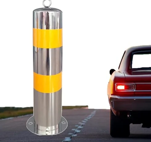 Pali di Sicurezza per vialetti con Anello di Sospensione, dissuasori in Acciaio Inox per Il Controllo del Traffico e Barriere di Sicurezza