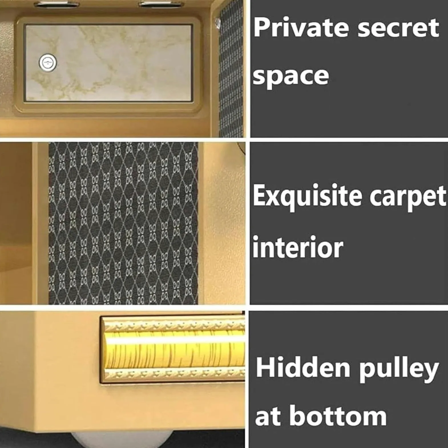 cassaforte Cassaforte di sicurezza in acciaio e cassetta di sicurezza con password meccanica for armadietti portavalori for gioielli e ufficio di casa e hotel piccola(Bruin,70x42x36cm)