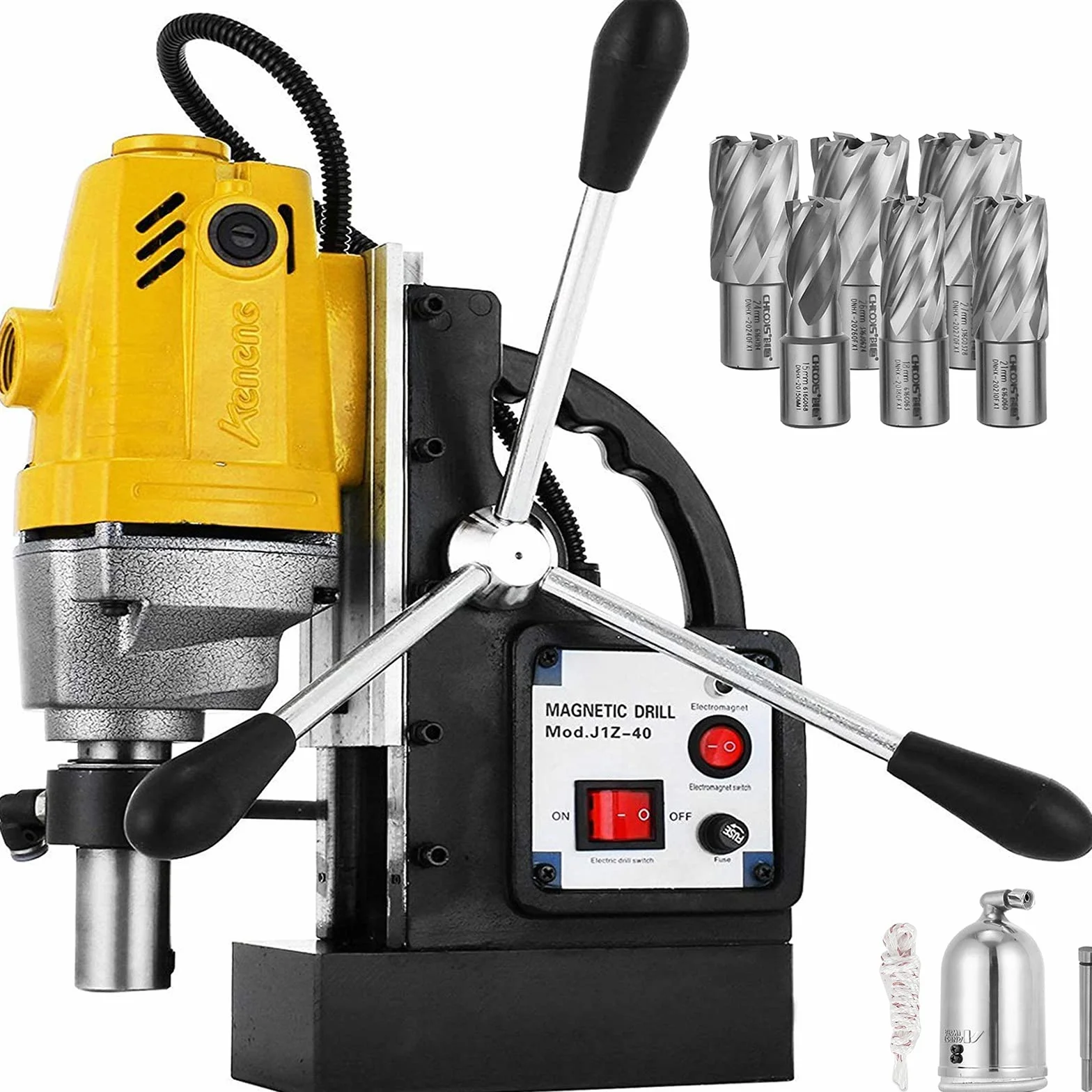Moh Trapano Elettrico Magnetico MD40 1100 W 220 V 50 Hz Set 6 Frese HSS