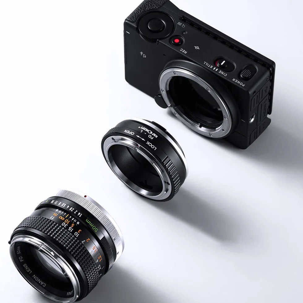 K&F CONCEPT Lente Mount Adattatore FD-L Manuale Fuoco: Compatibile con Compatibile con Canon FD&FL 35mm Lente a L Mount Corpo Fotocamera