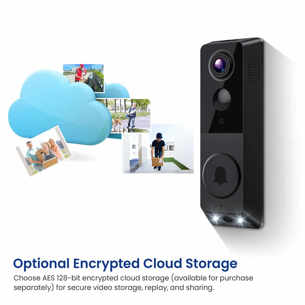 Videocitofono Ring WiFi con doppia fotocamera 720P, esperienza | avvisi di rilevamento del movimento abilitati. Videocitofono intelligente con telecamera WiFi.
