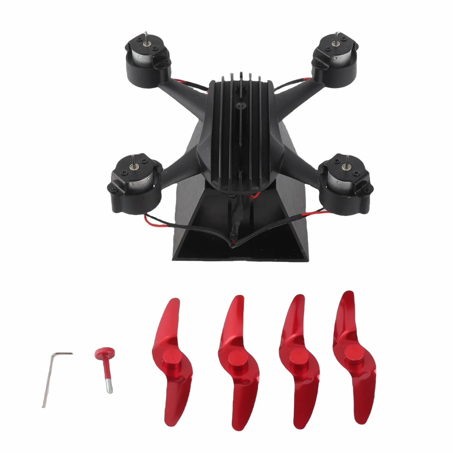 Ventola Termica per Stufa a Legna in Lega di Alluminio, Forma a Drone, 1000-1600rpm ≤25db, per Caminetto a Pellet e Gas, Montaggio a Parete