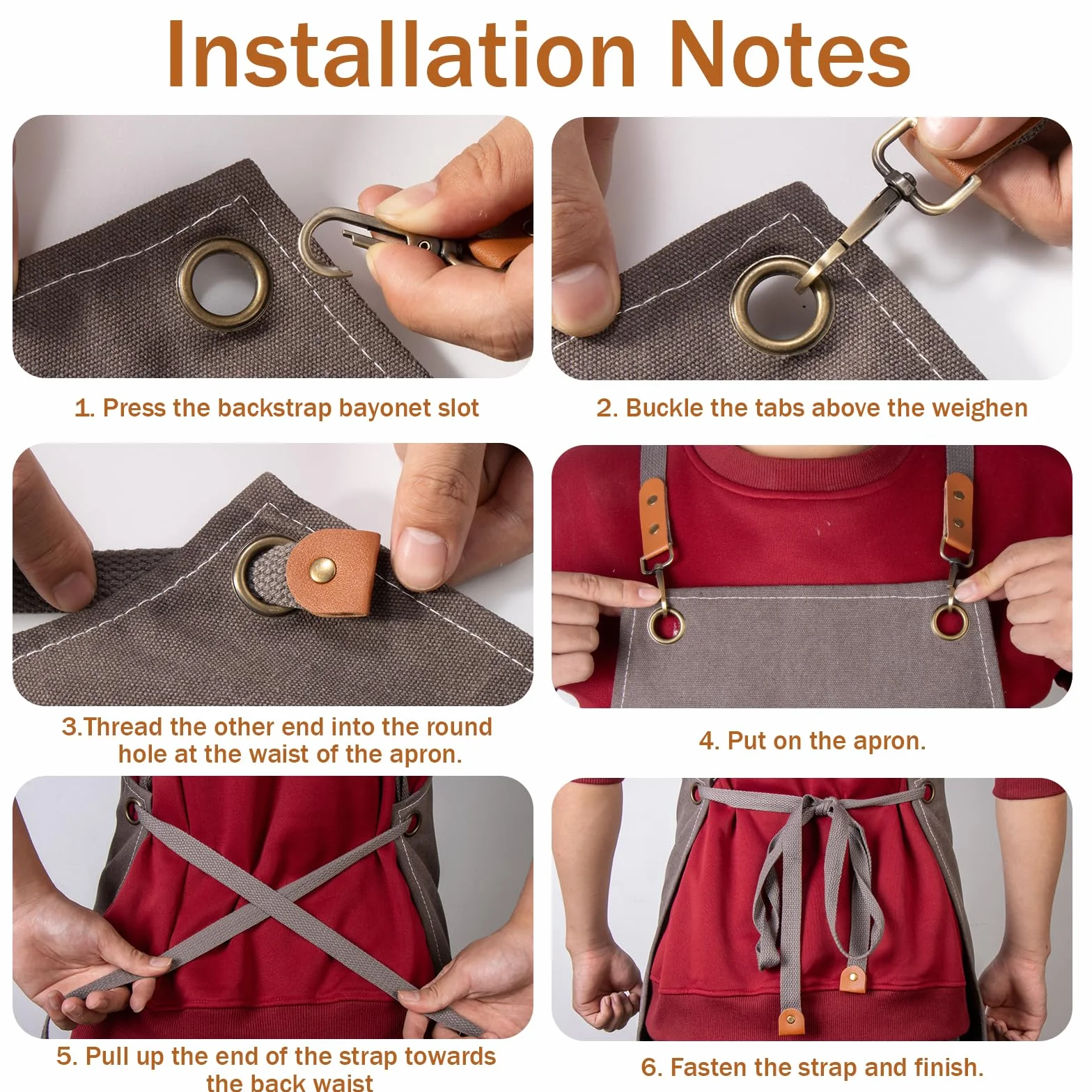 Grembiule da Lavoro Resistente con Tasche Multiple, Regolabile, per Carpenteria, Giardinaggio, Meccanica (Grigio Scuro)