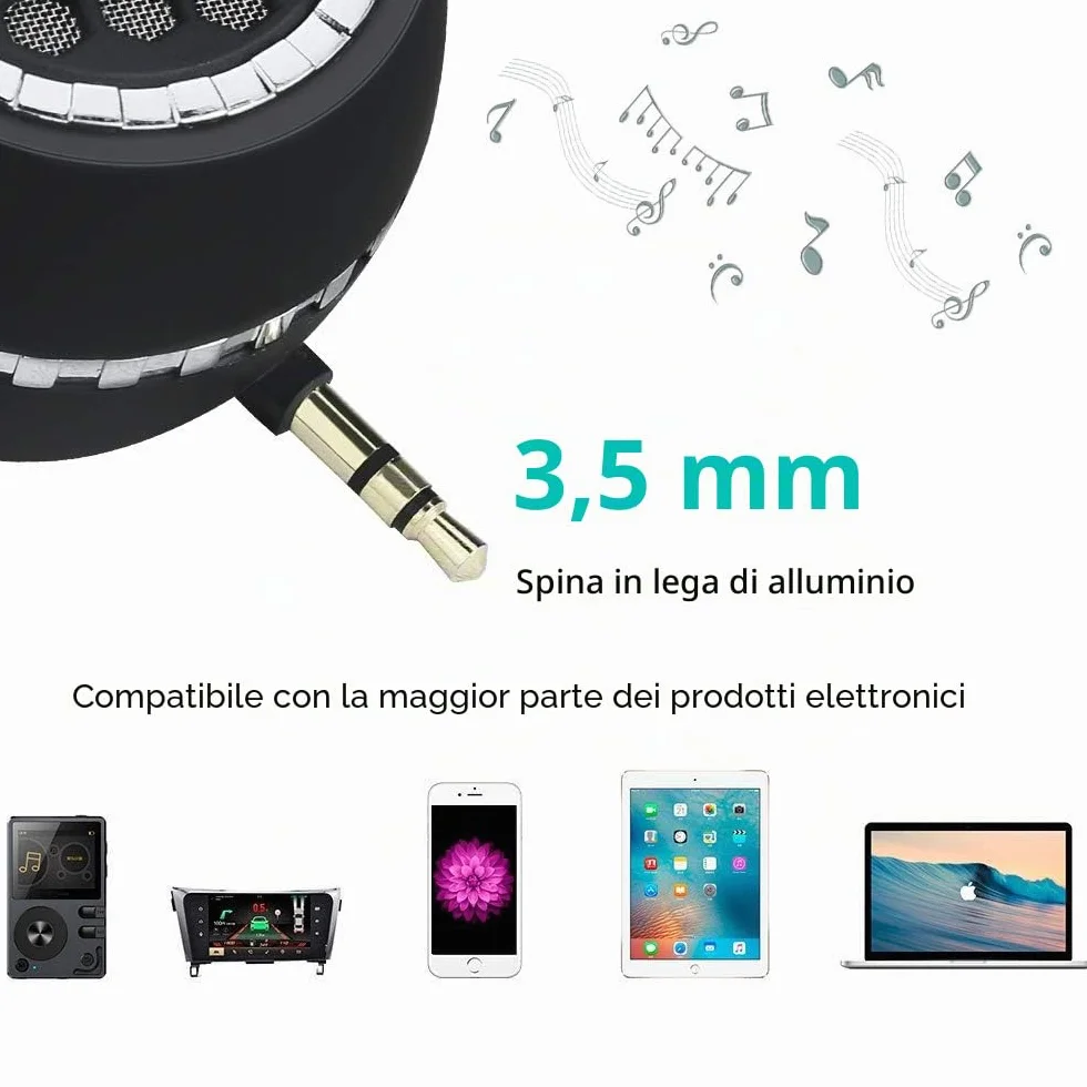 Color You Altoparlante portatile, mini altoparlante del telefono cellulare con interfaccia audio ausiliaria da 3,5 mm nella porta micro USB dei bassi chiari