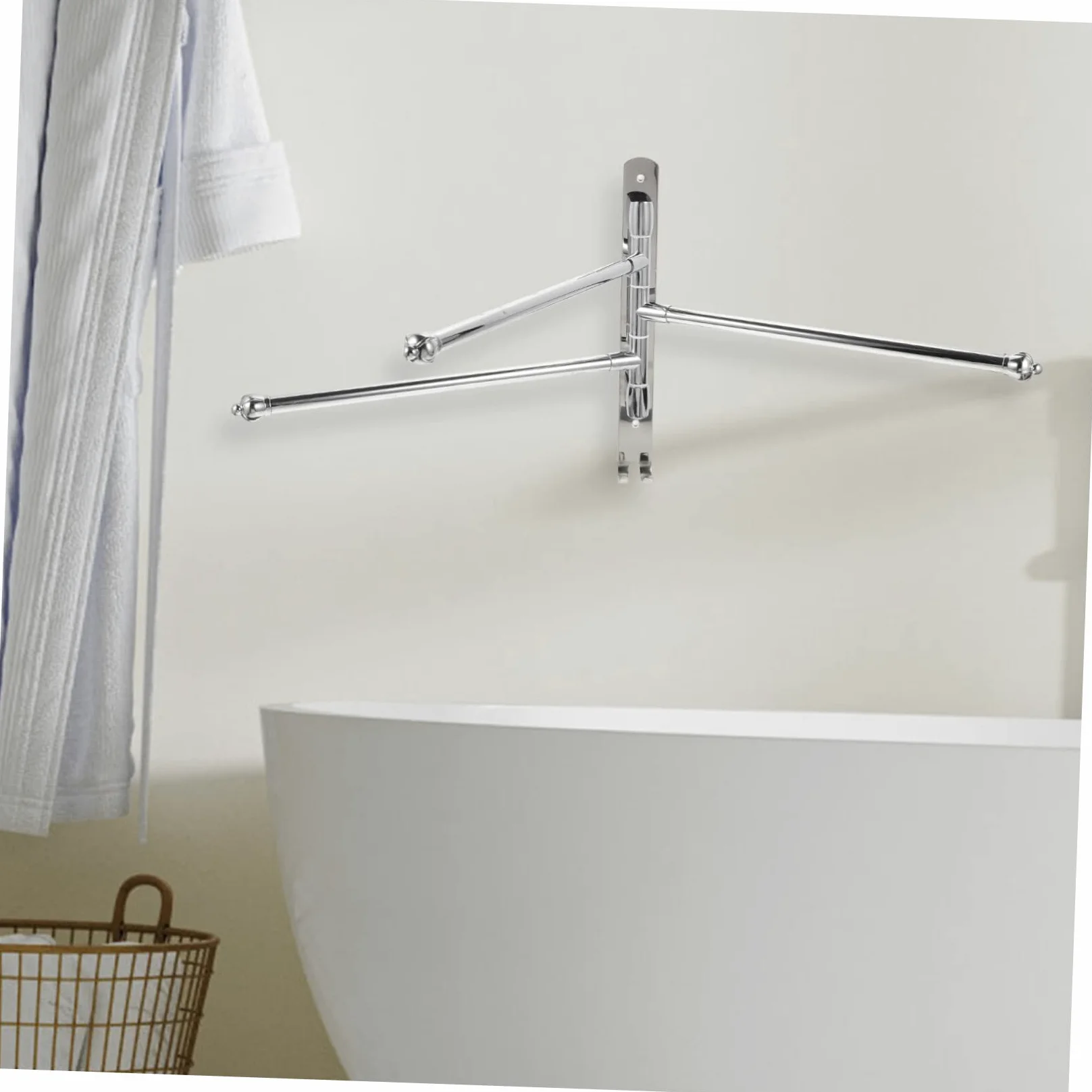 BQQQ Appendiabiti Girevole in Acciaio Inox per Cucina, Bagno, portasciugamani Girevole in Argento con Asta, portasciugamani in Metallo