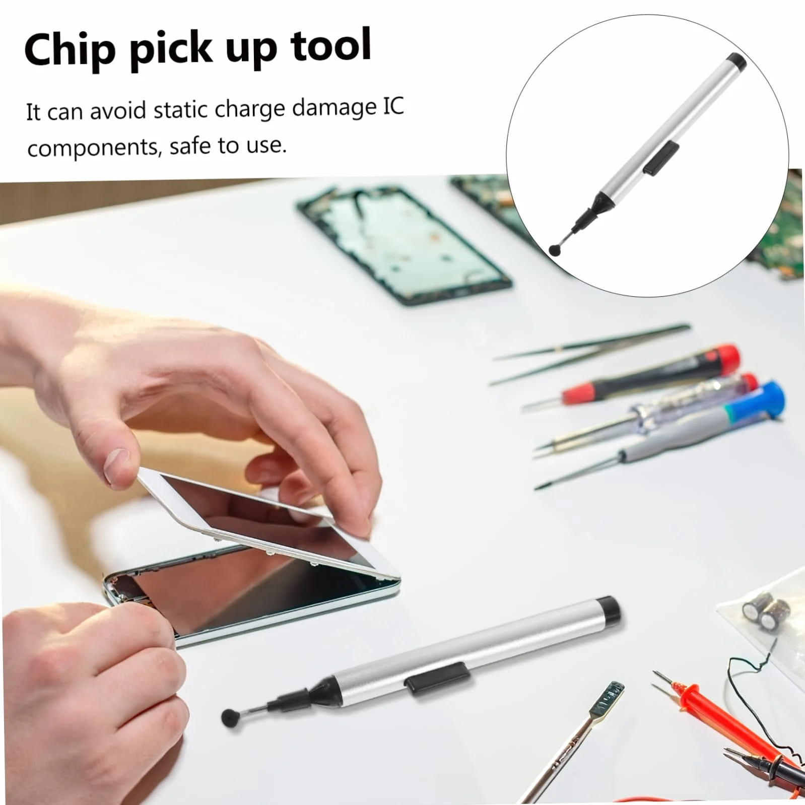 Homoyoyo Estrattore Chip IC Antistatico Professionale, Pinza in Lega di Alluminio Durevole Regolazione Presa, Strumenti per Riparatori TV DVD PC