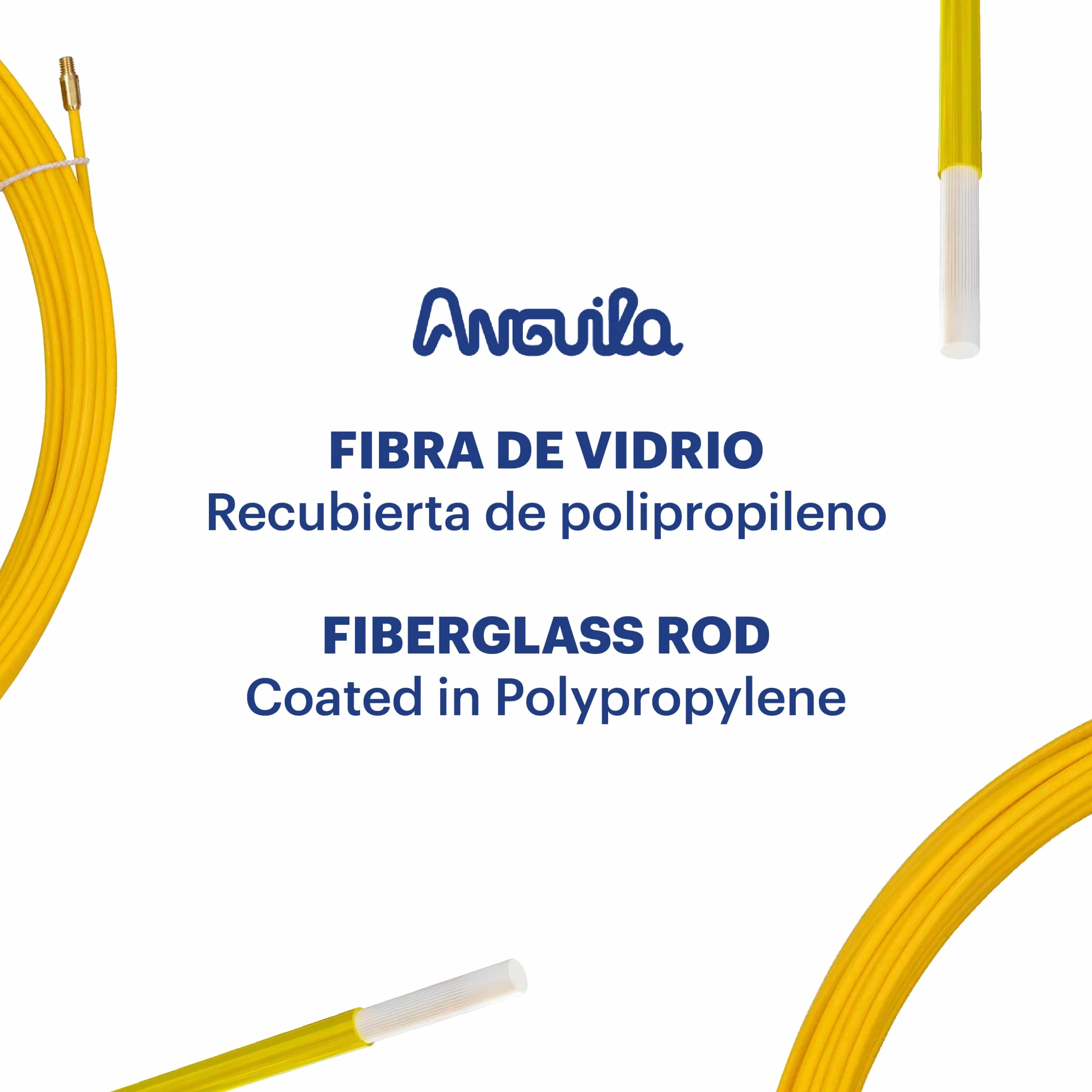 Anguila | Guida Passacavi | Fibra di Vetro Rinforzata + Propilene | Terminali Intercambiabili | Colore Giallo | Diametro 3,5 mm | 10 metri