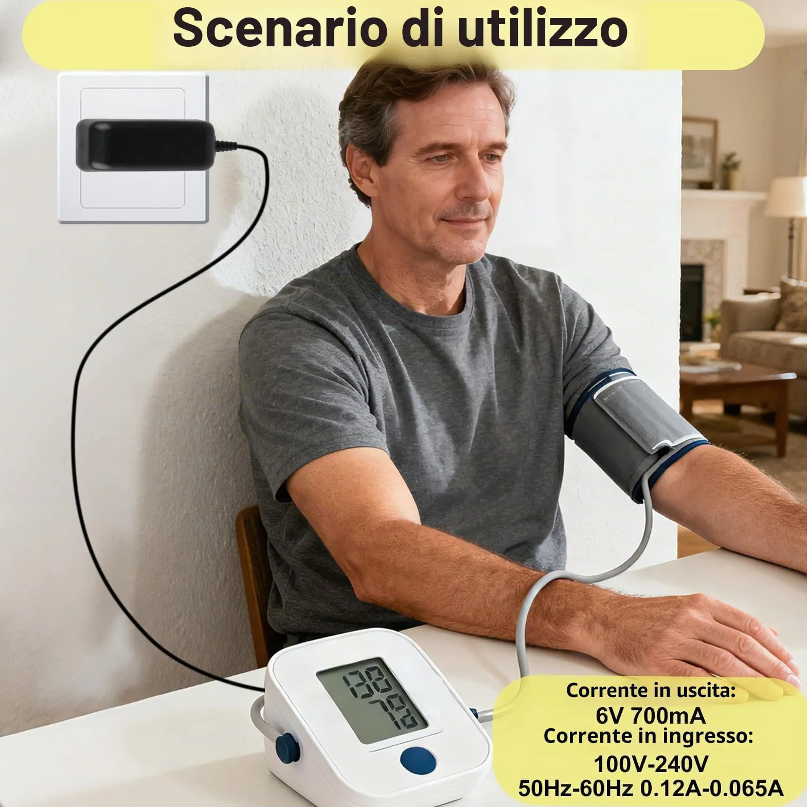 6 V Alimentatore 6 V Caricatore Tensiometro per Omron HHP-CM01 M2 M3 M4 M6 M7 M2 Basic, M3 Comfort, M7 Intelli IT, X2 X3 X4 X6, X2 Basic, X7 Smart Charger Adattatore di alimentazione per Omron