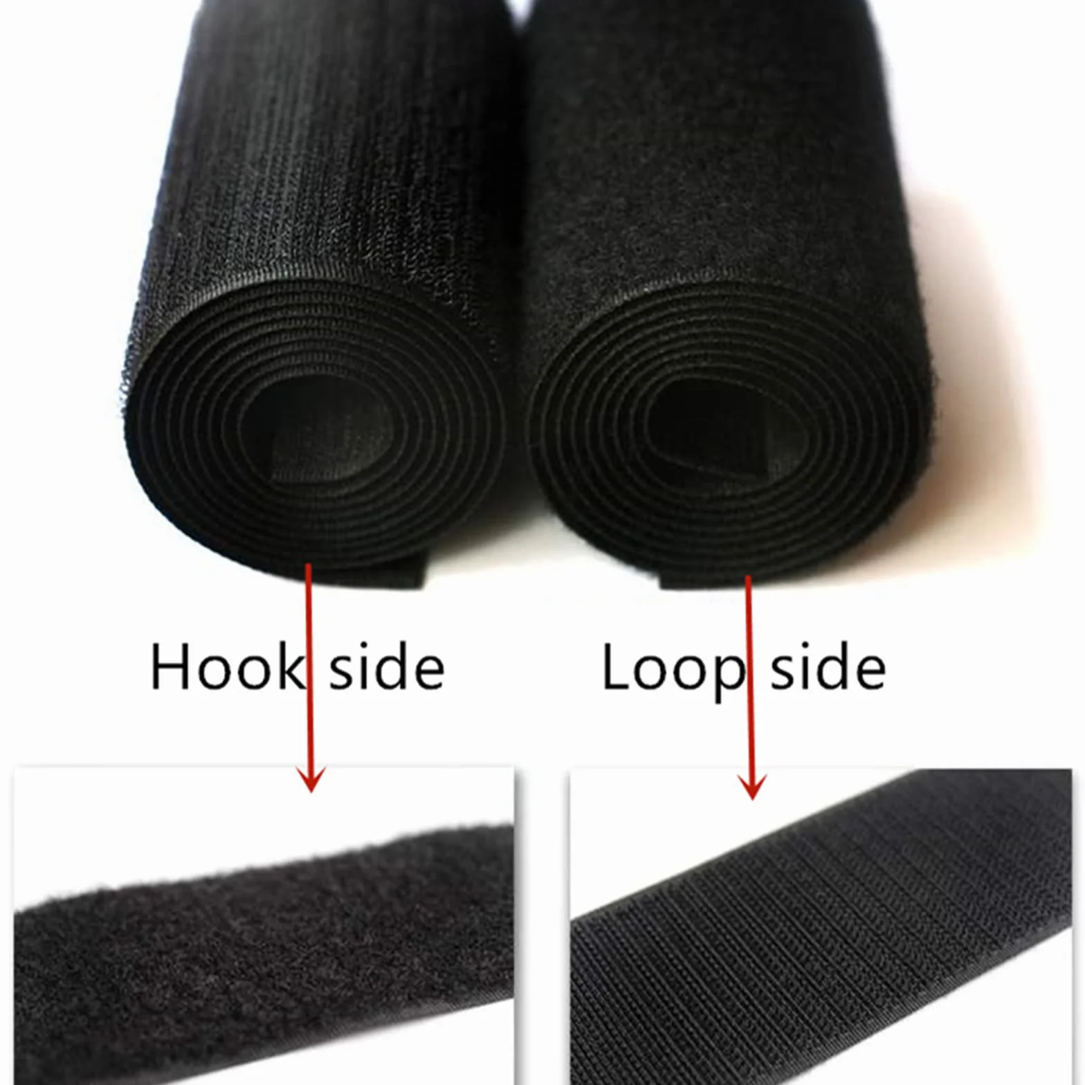 Nastro a Strappo Nastro for Cucire in Tessuto con Gancio e Passante, Larghezza 100 mm, in Nylon Non Adesivo, Strisce da, Set di Nastri for(Black,100MM x 5 Yard)