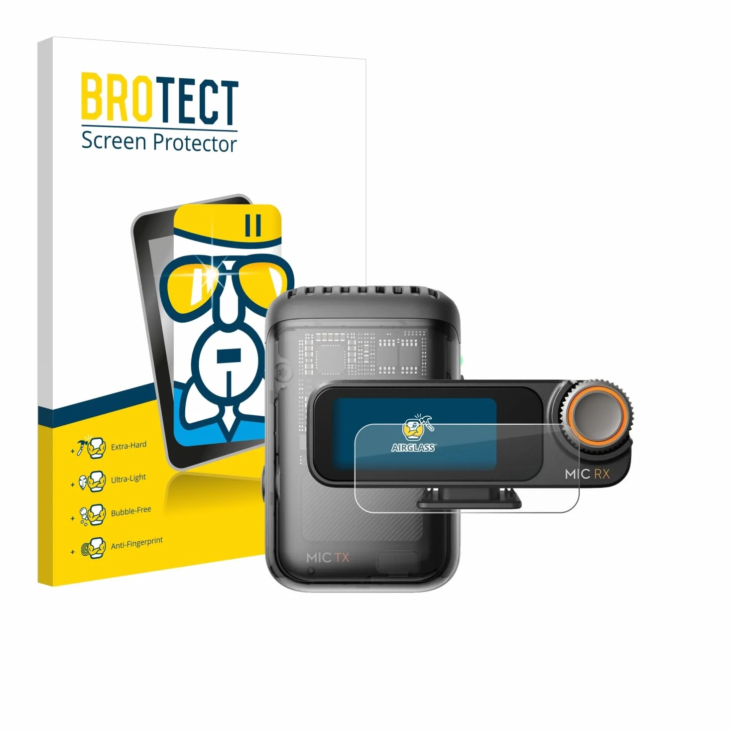 brotect Pellicola Protettiva Vetro per DJI Mic 2 (Receiver) Protezione Schermo [Durezza Estrema 9H, Chiaro]