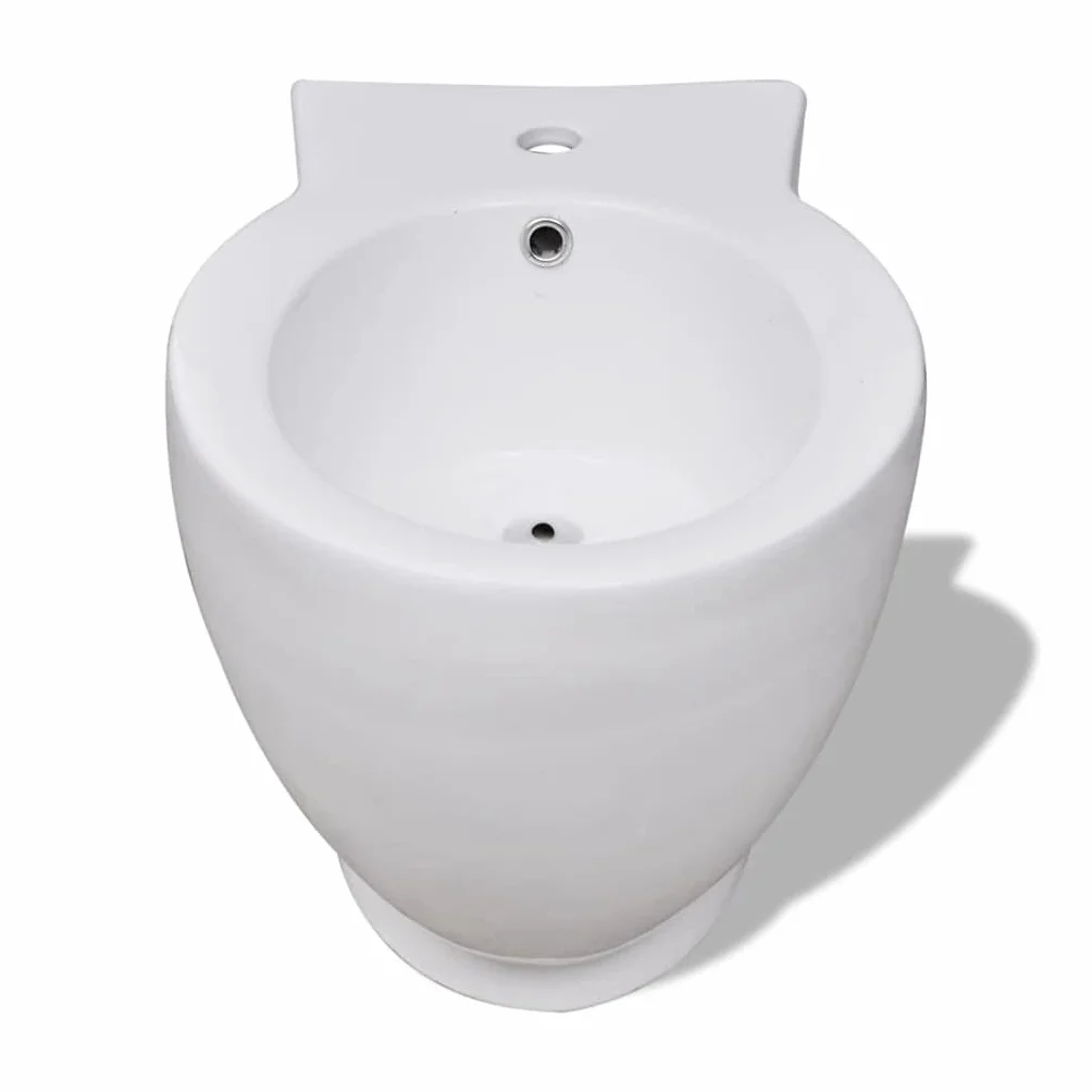 vidaXL Set WC e Bidè in Ceramica Bianco Vaso Water Bidet