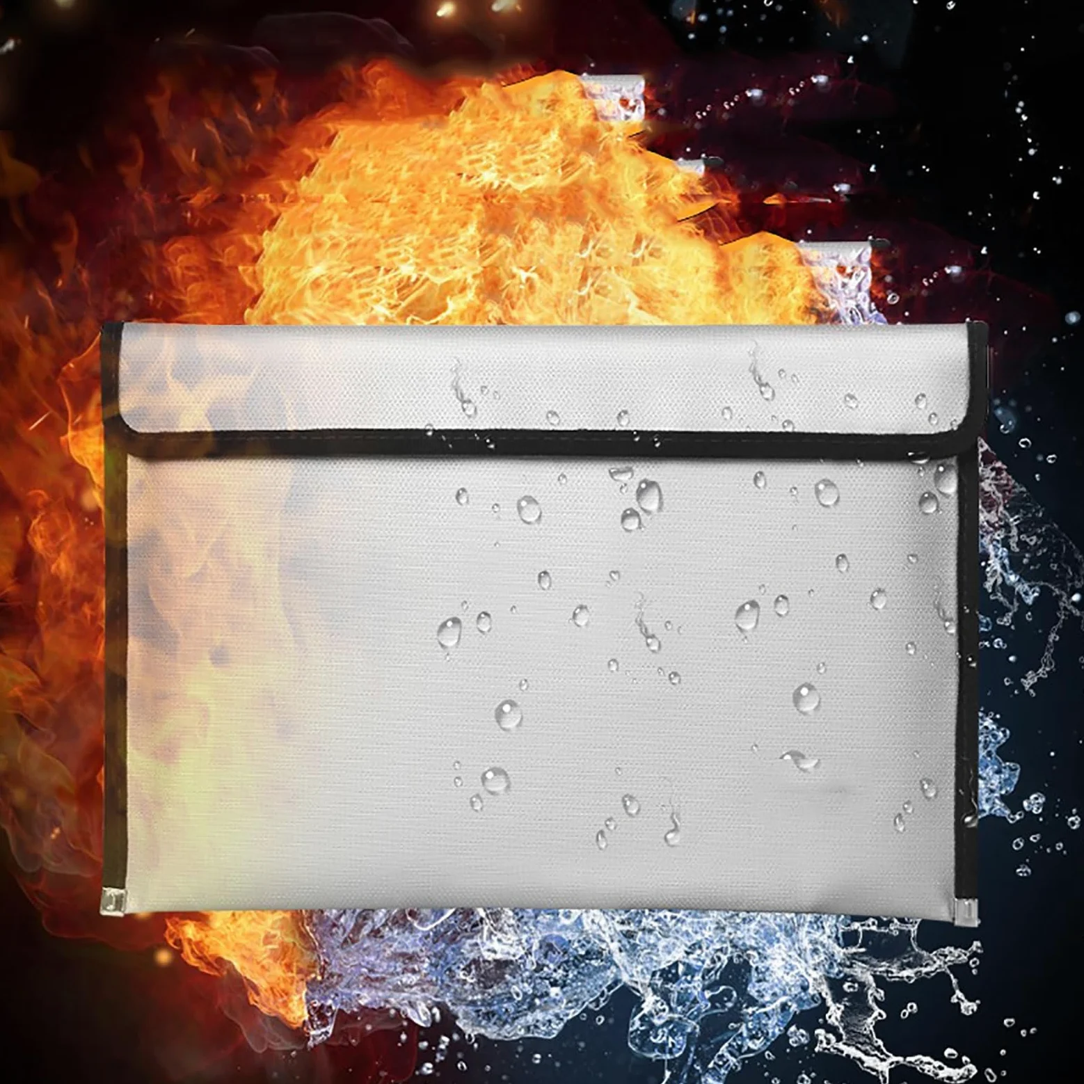 Borsa Ignifuga Cartella Ignifuga Impermeabile Fuoco Custodia Sicura Portadocumenti con Cerniera Borsa Protettiva per Contanti per Oggetti di Valore(A,33 * 26 * 5cm)