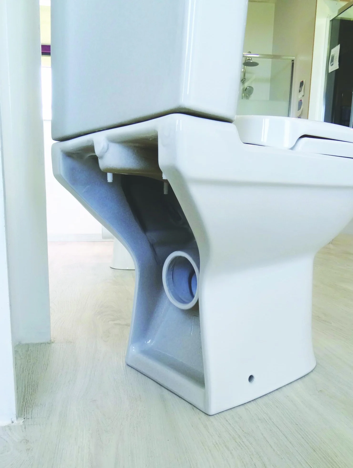 ONDEÉ Pack WC CLAIN uscita orizzontale vaso bassa profondità 39cm ceramica bianca coperchio chiusura rallentata scarico 3/6L alimentazione laterale reversibile