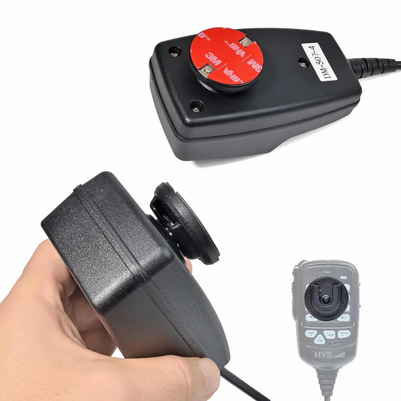 UAYESOK Supporto per microfono radio CB, supporto per microfono, radio Mike supporto clip con retro adesivo 3M per Midland Kenwood Motorola CB Autoradio PMR per auto (nero, 5 pezzi)