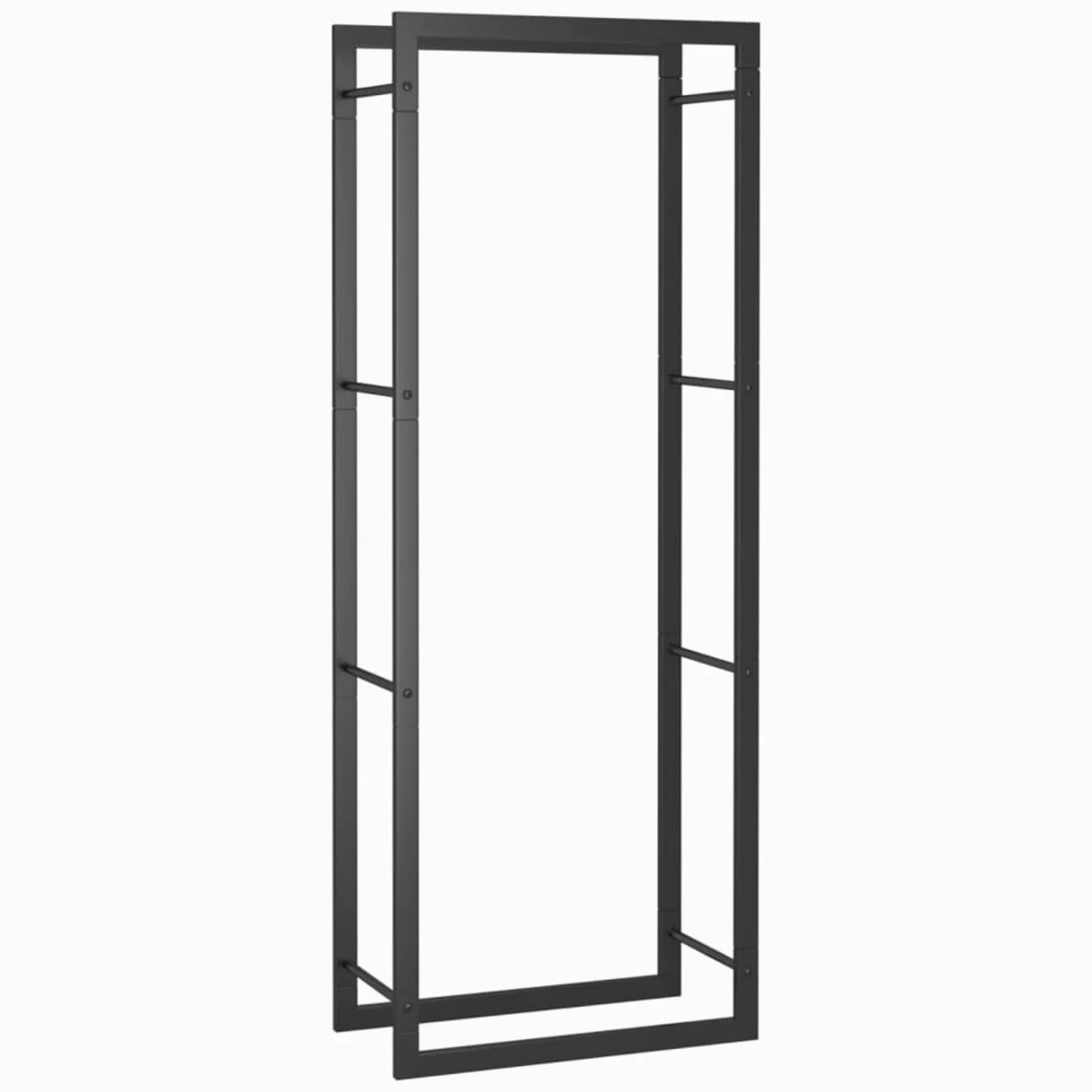 Chusui Portalegna Nero Opaco 50x28x132 cm in Acciaio,Portalegna,Portalegna da Esterno,Portalegna da Interno,Porta Legna per Interni