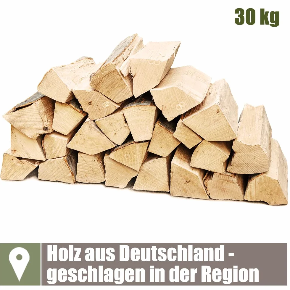 Legna da Ardere 25 cm Per Stufa e Camino Braciere Griglia Cestello per il Fuoco Ceppi 30, 60 o 90 kg Kingpower, Quantità:90 kg