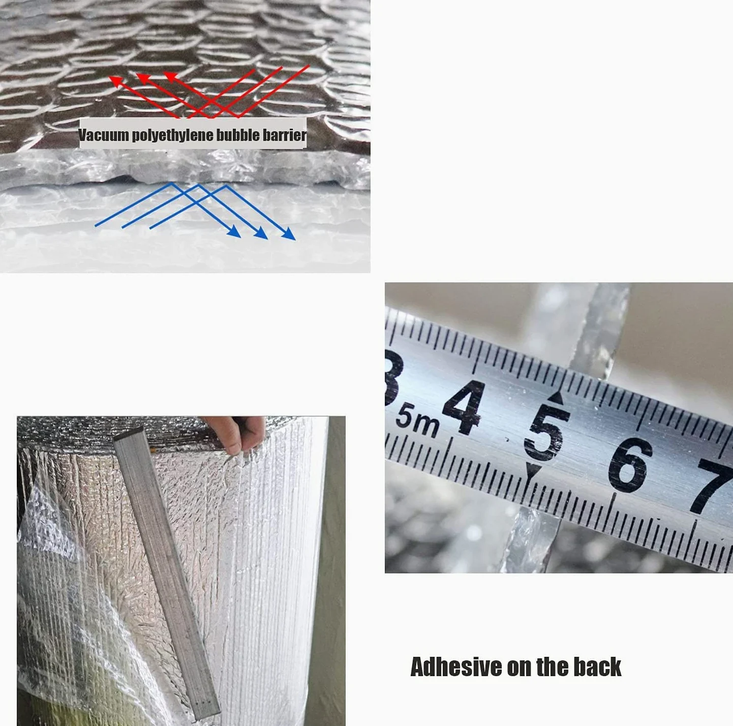 Isolante Termico Riflettente Rotolo isolante in lamina termica Pellicola isolante termoriflettente autoadesiva Foglio isolante per termosifoni a bolle da 4 mm Foglio isolante per termosifoni per sopp