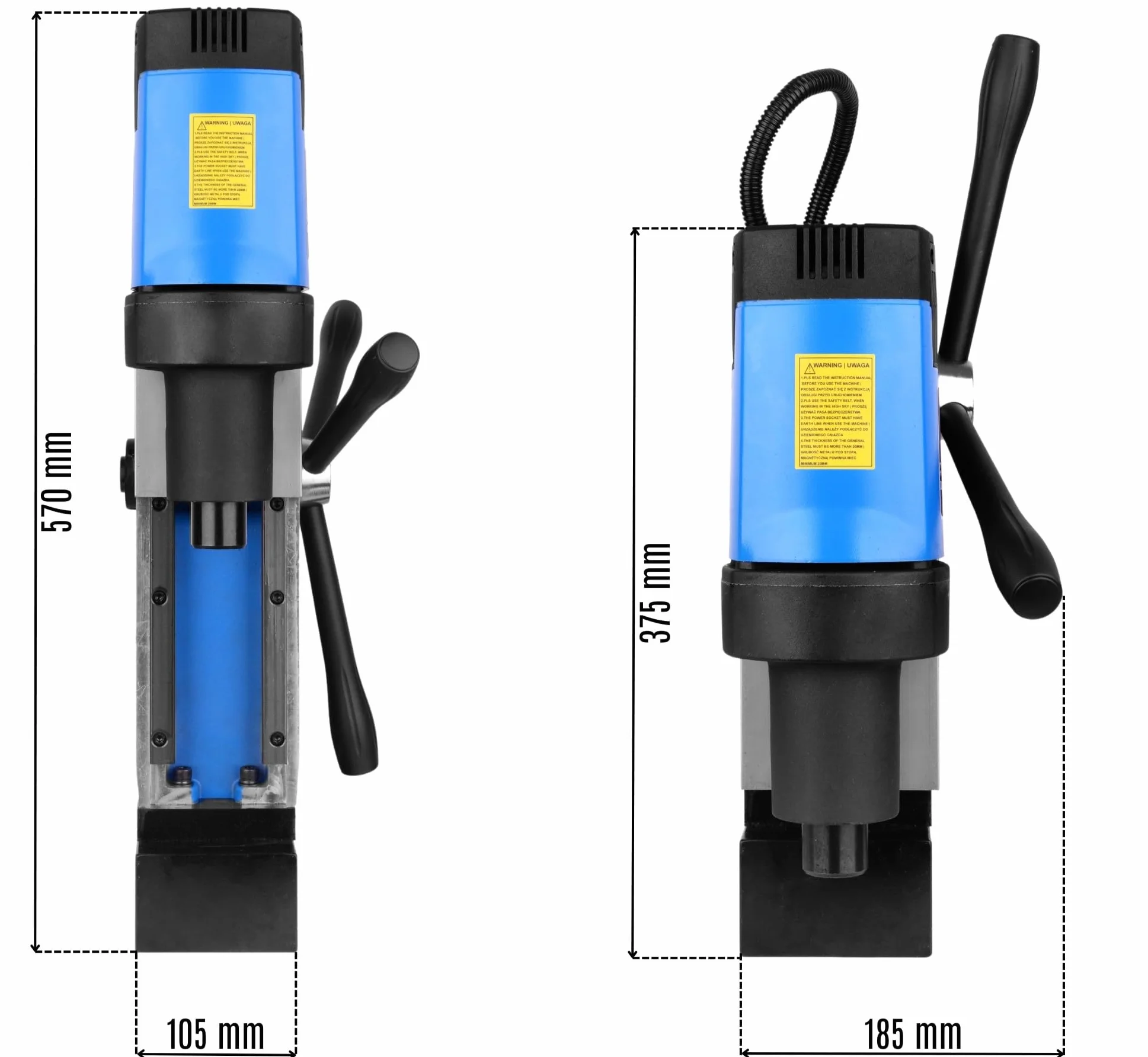 STAKO Trapano magnetico 1800 W ST-28RE+ Ø 80 mm 16500N Weldon 19 mm MK3 mandrino B16 3-16 mm Set 2