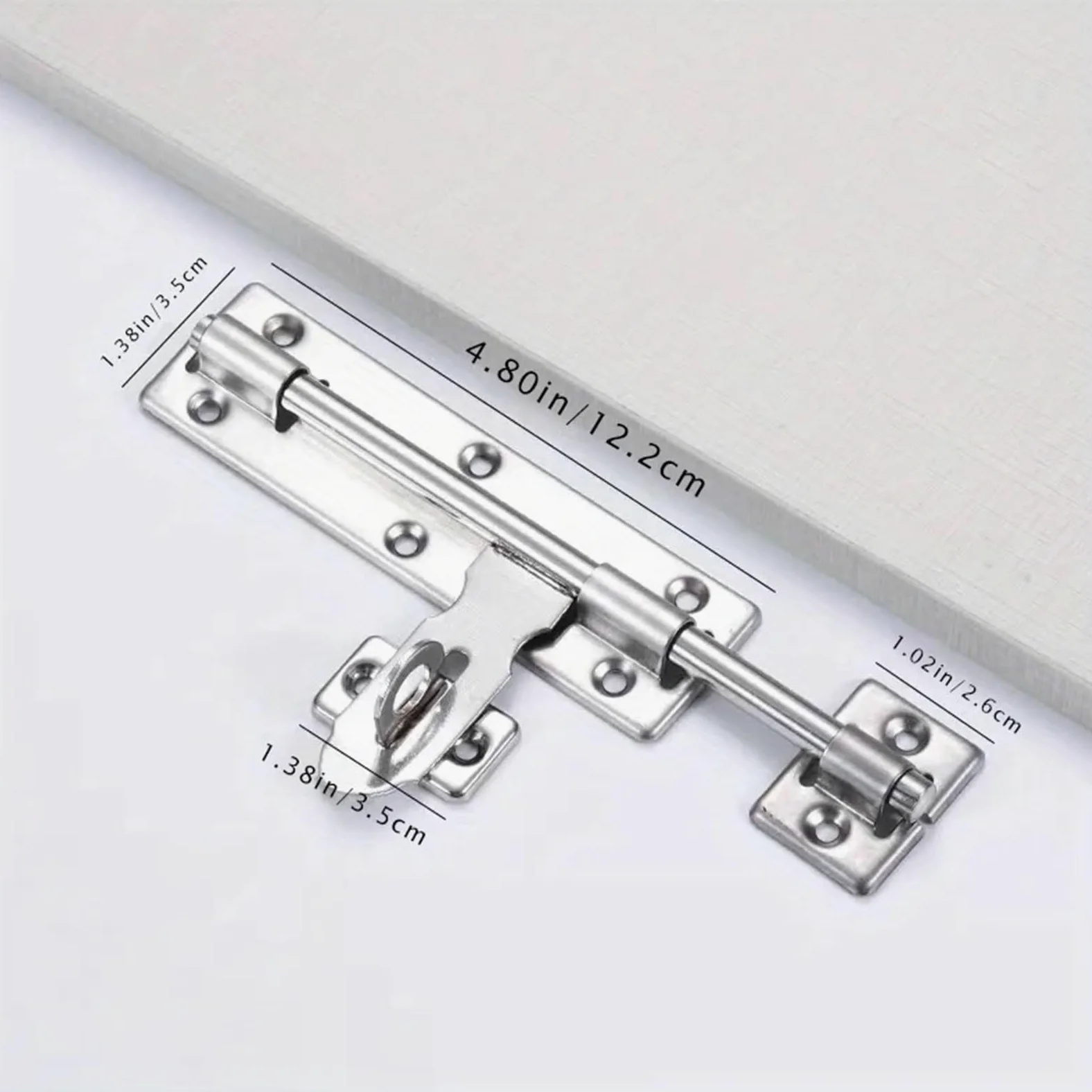 Set di 5 serrature for porta in acciaio inox con chiavistello e lucchetto, spazzolato Per Porta