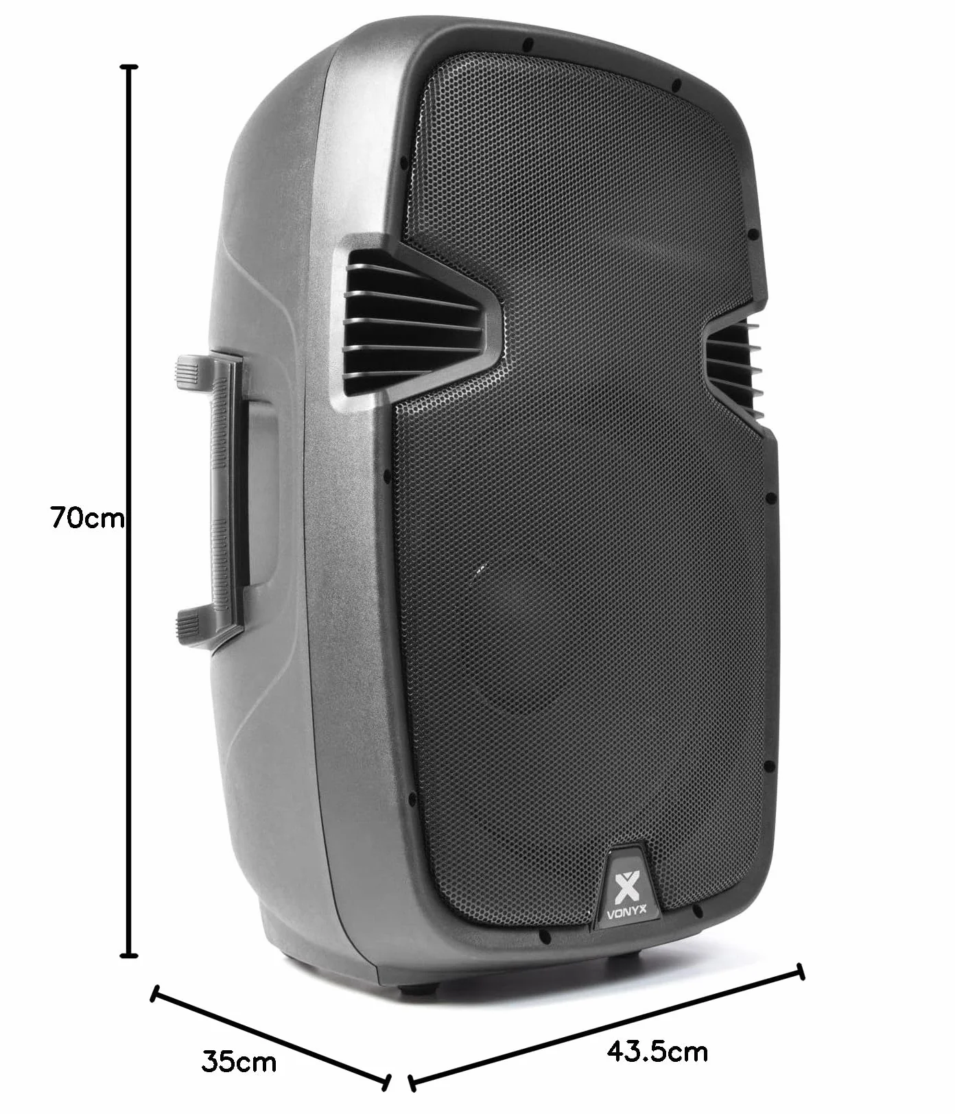 VONYX SPJ-1500ABT - Altoparlante attivo da 800 Watt con Bluetooth, altoparlante amplificato, audio professionale, alloggiamento in ABS solido, altoparlante mobile, woofer da 15 pollici, ingresso linea
