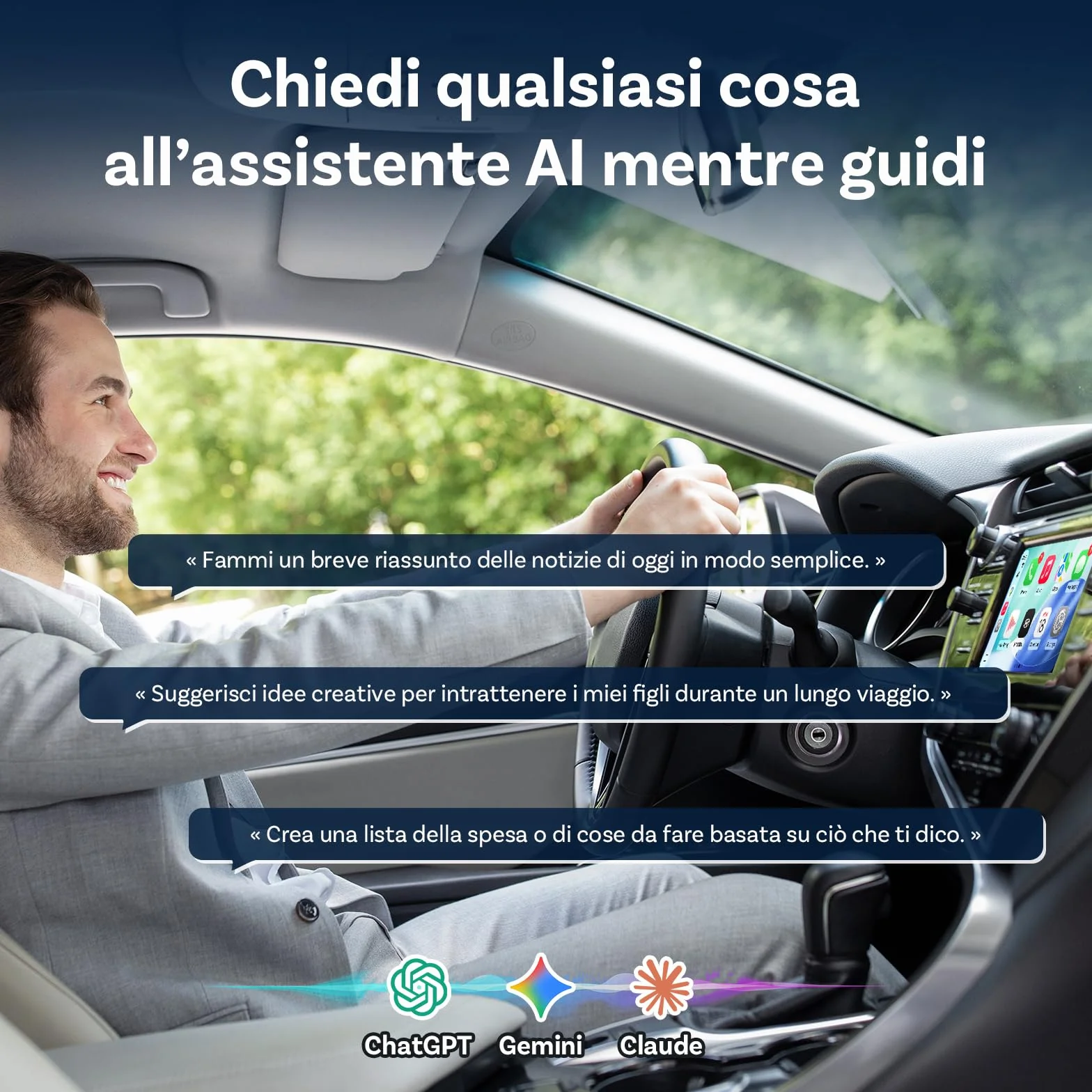 OTTOCAST Mini Core Adattatore Wireless 2 in 1 per CarPlay e Android Auto, Dongle Compatto con Wi-Fi 6 e Bluetooth 5.4, Pulsante Smart Switch, Connessione Automatica