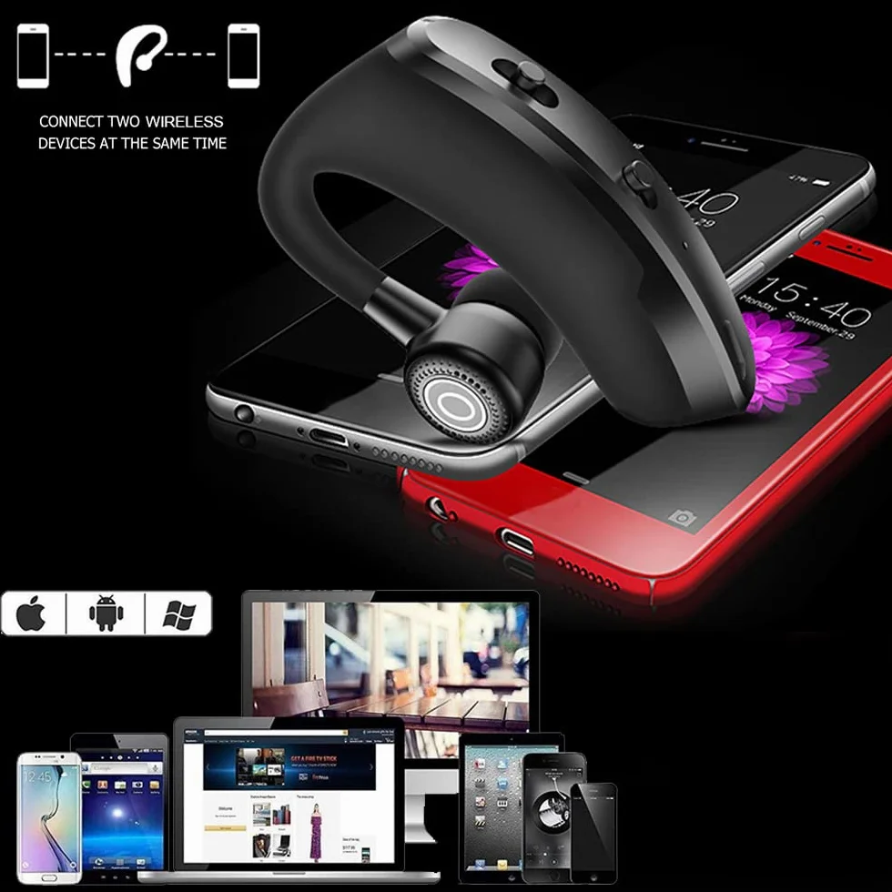 Auricolare Bluetooth Wireless 2022, Mono con Microfono HD CVC8.0, Riduzione del Rumore, 25 Ore di Conversazione, IPX7 Impermeabile, Nero