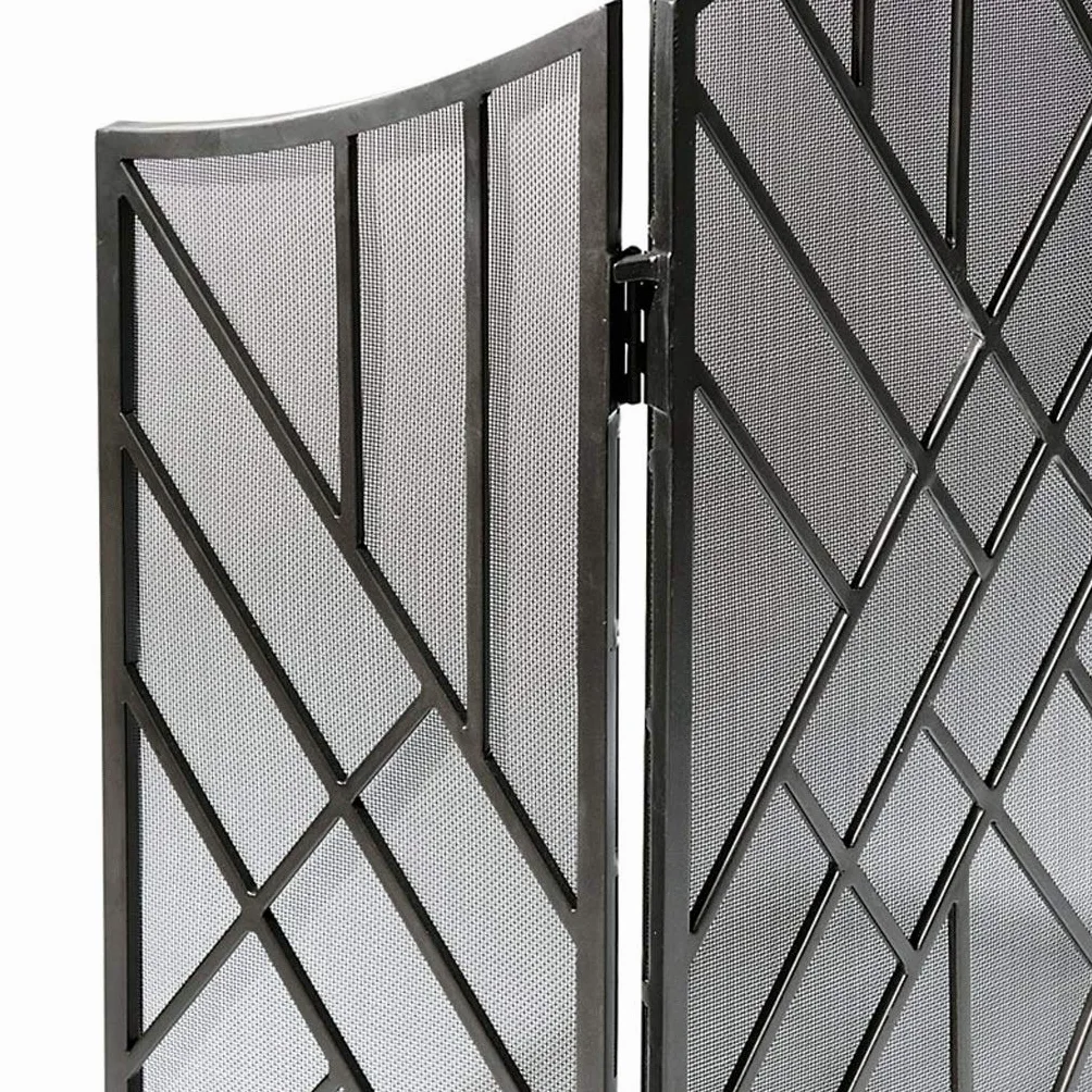 Schermi per Caminetti di Guardia Indoor Camino Schermo 3 Pannello peltro Ferro battuto grande schermo della maglia della copertura decorativa in metallo all'aperto Solid prova Baby Safe Fire Place Fen