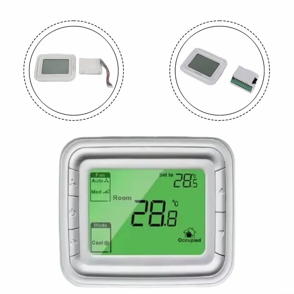 Termostato programmabile con display LCD per termosifone, controllo valvola AC220V, verde