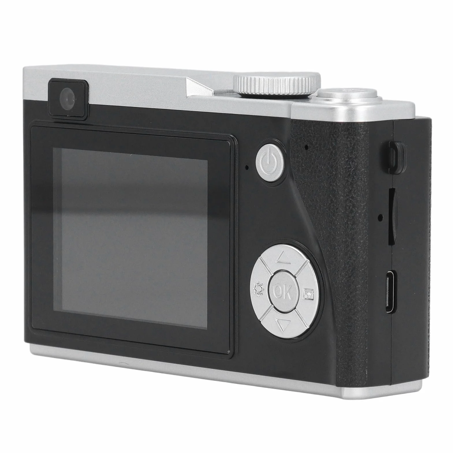 48mp, 1080p, 16x Zoom Fotocamera Digitale Autofocus, Display HD con Luce di Riempimento e Design retrò, Timer Selfie per Viaggi, Time-lapse con Timestamp, Filtri per Cattura del
