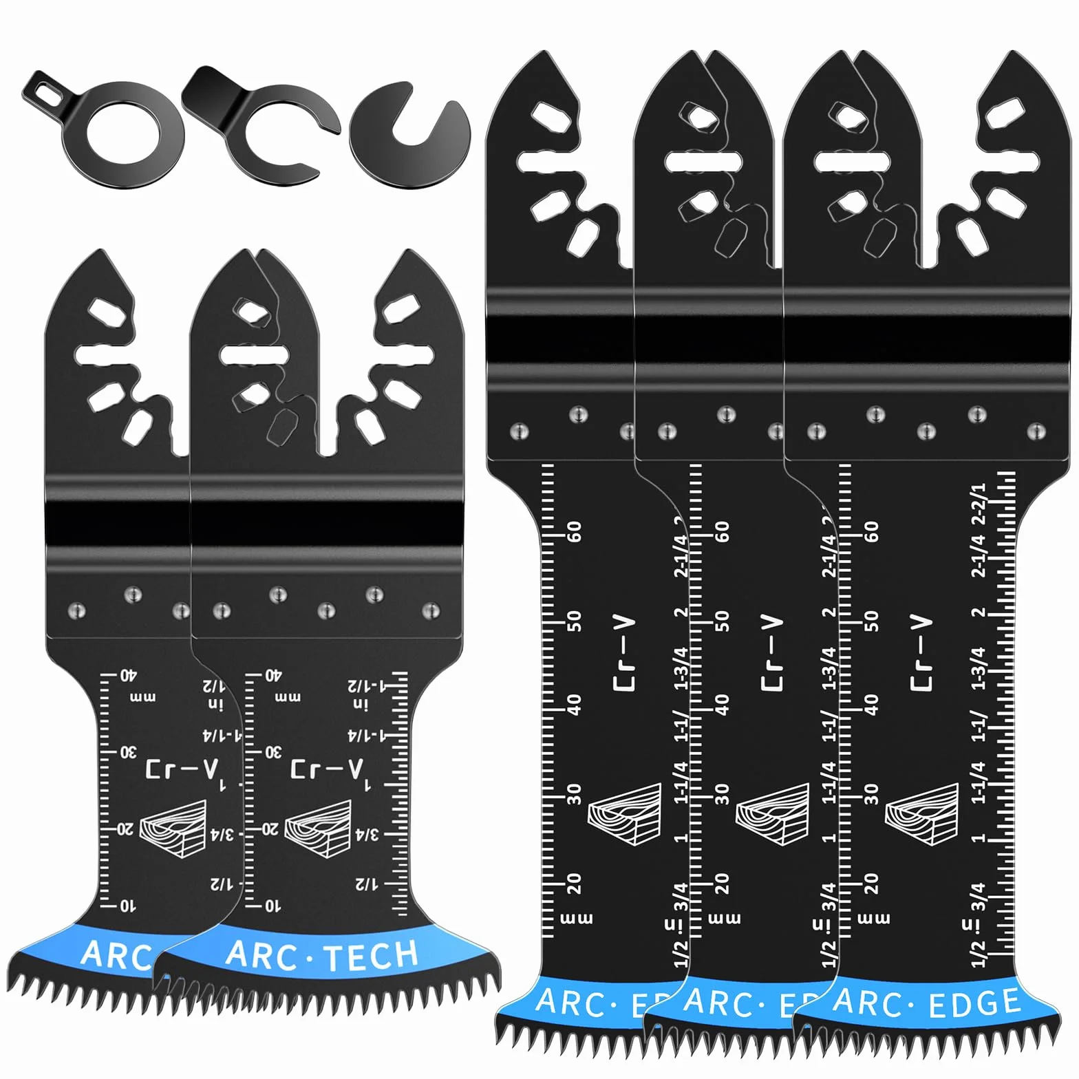 Lame Utensile Multifunzione Accessori con Bordo ad Arco 5Pezzi per Legno Metallo Legno con Chiodi (Denti Giappones)