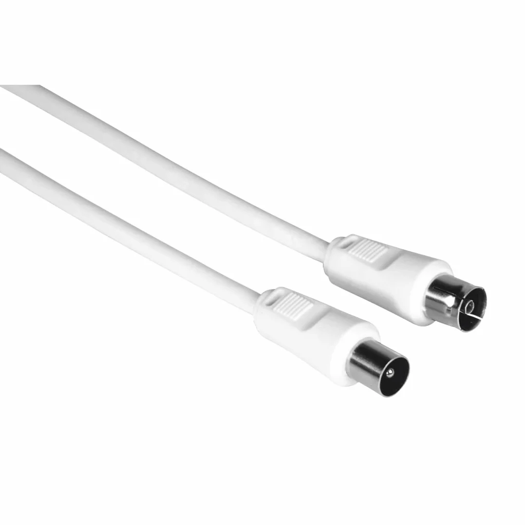 Hama - Cavo antenna M/F, 75 ohm, 1,5 metri, per Televisore, bianco