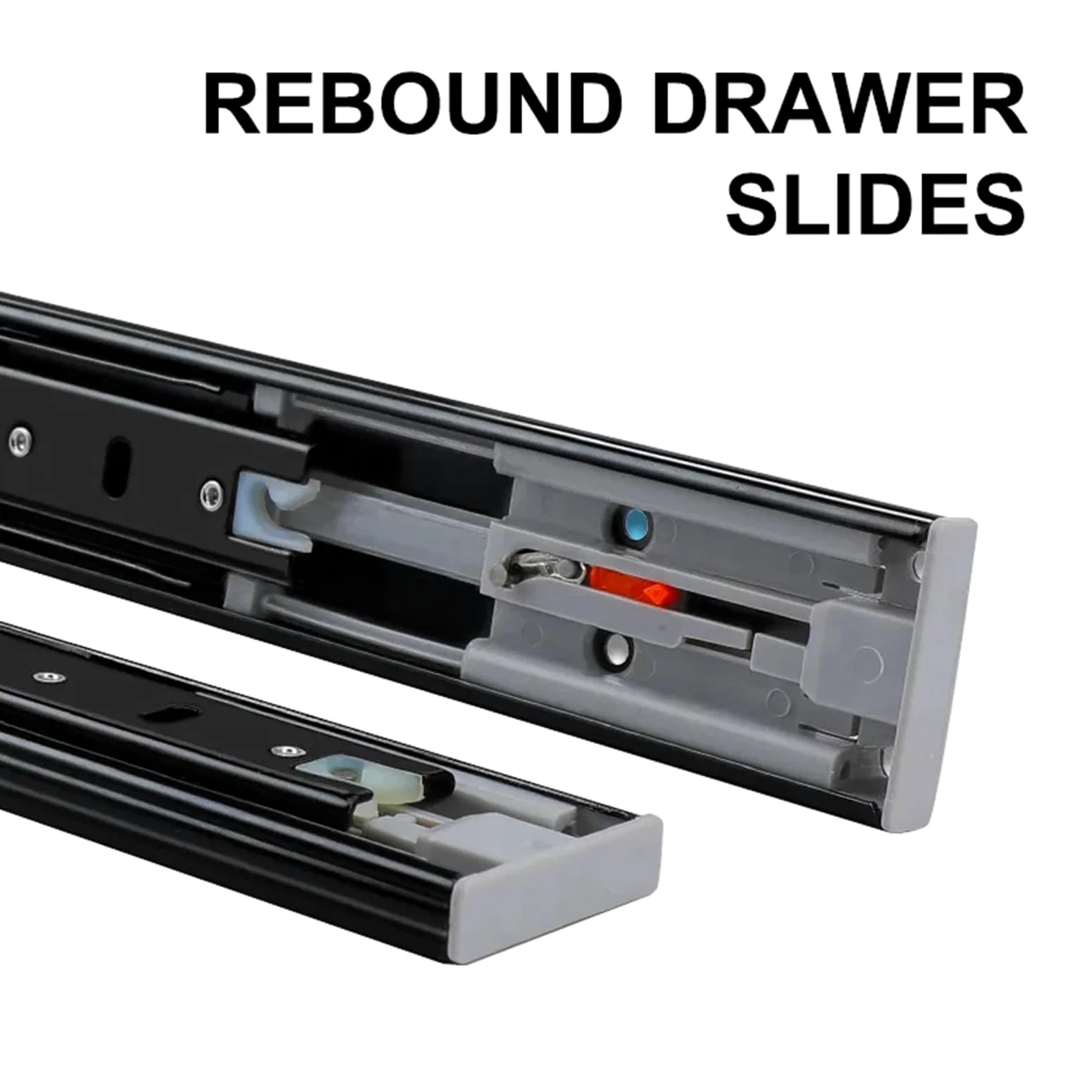 Guide Per Cassetti 45mm Push-open Drawer Slides Mute Track Rebound Three-Section Rail Hardware Accessories per cucina(14 inch (35cm))